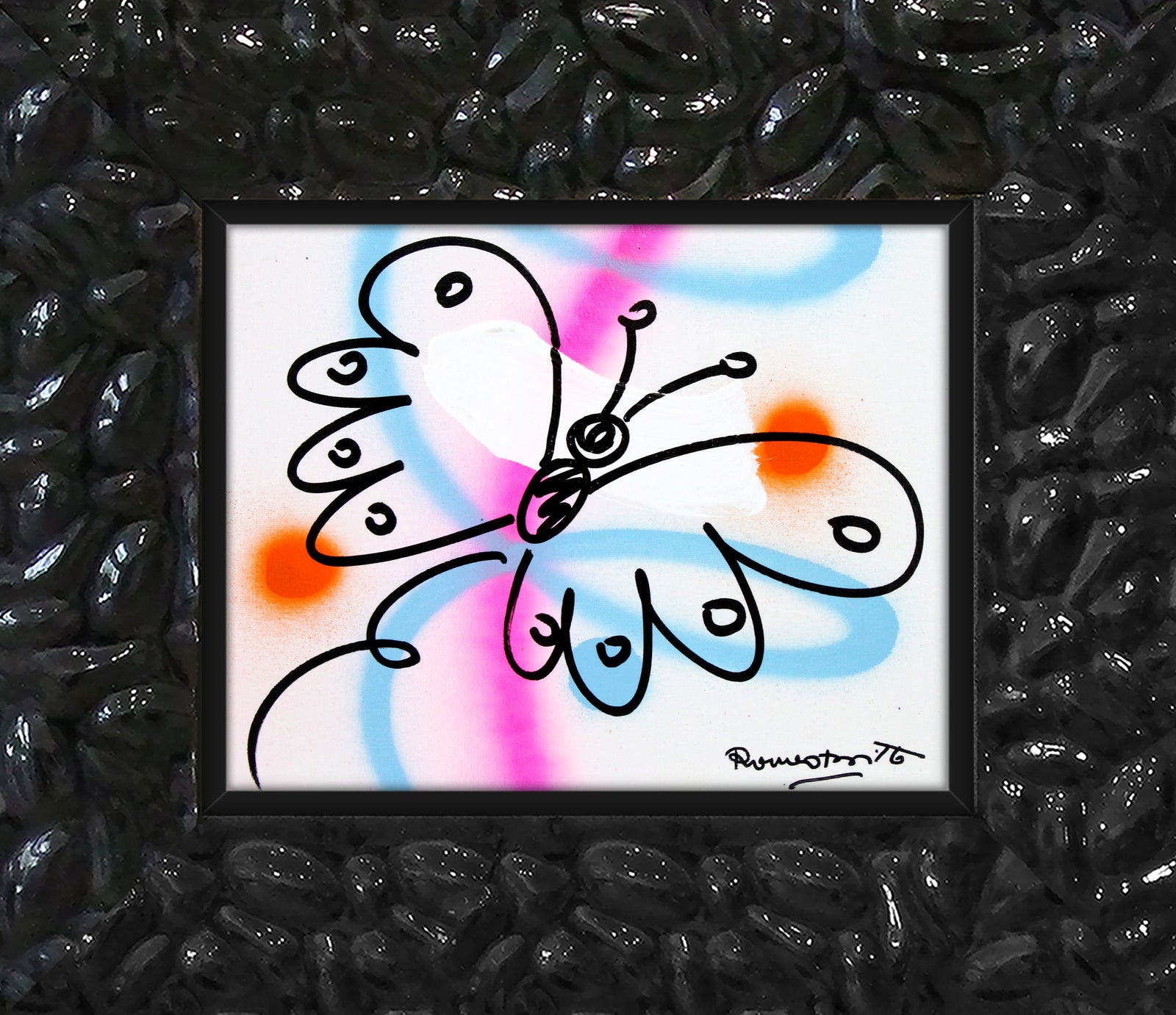 Romero Britto evolution original drawing  colorful pop art design