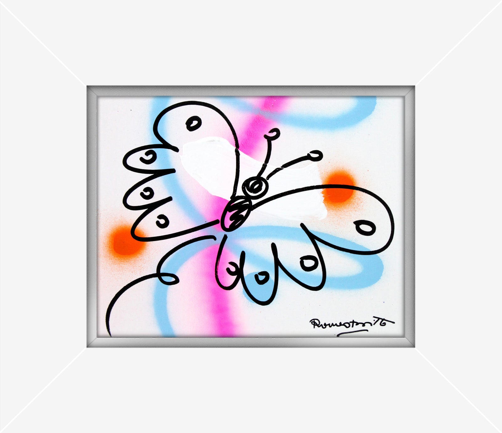 Romero Britto evolution original drawing  colorful pop art design