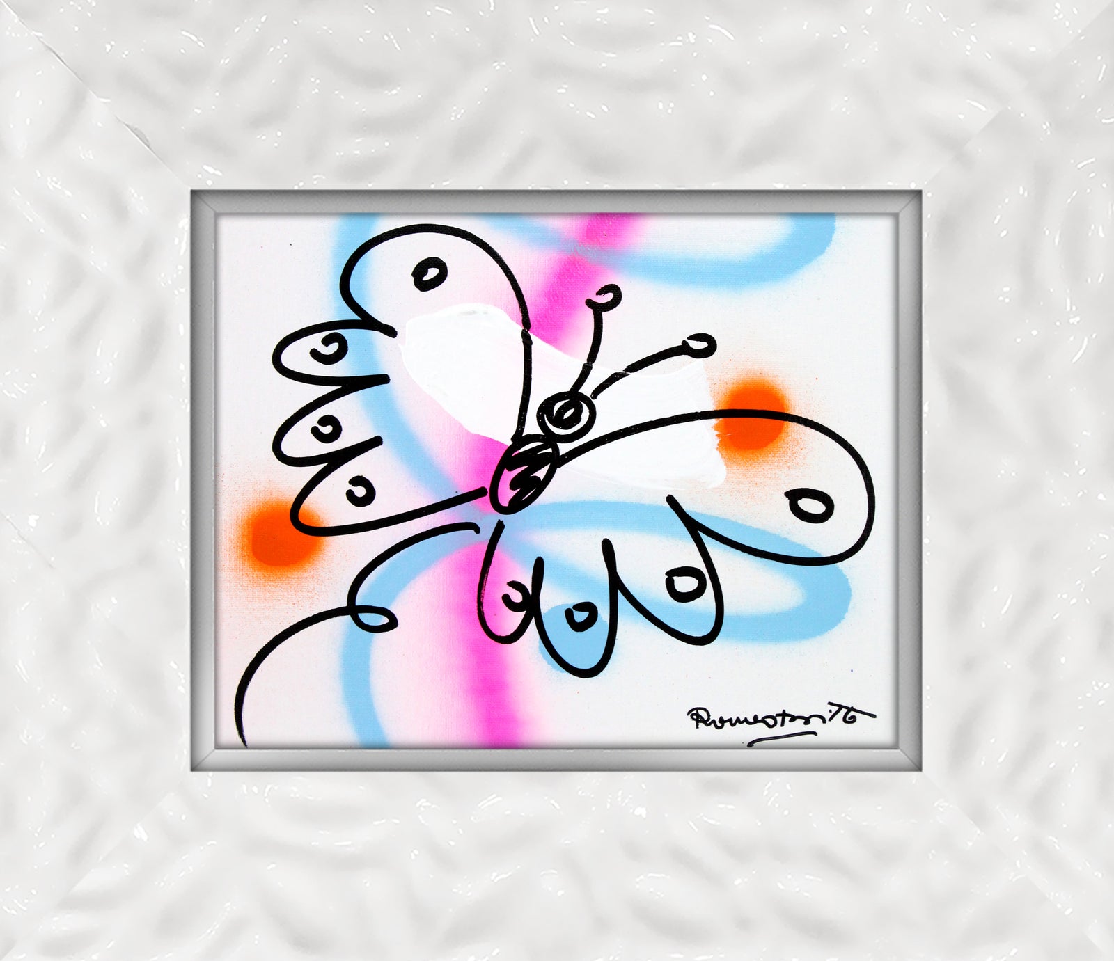 Romero Britto evolution original drawing  contemporary pop art piece