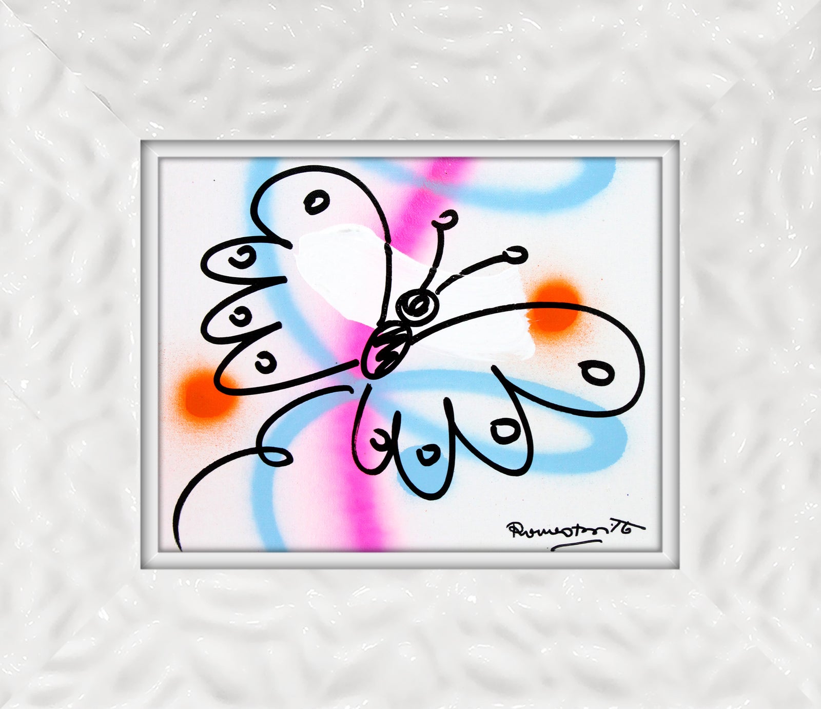 Romero Britto evolution original drawing  colorful pop art design
