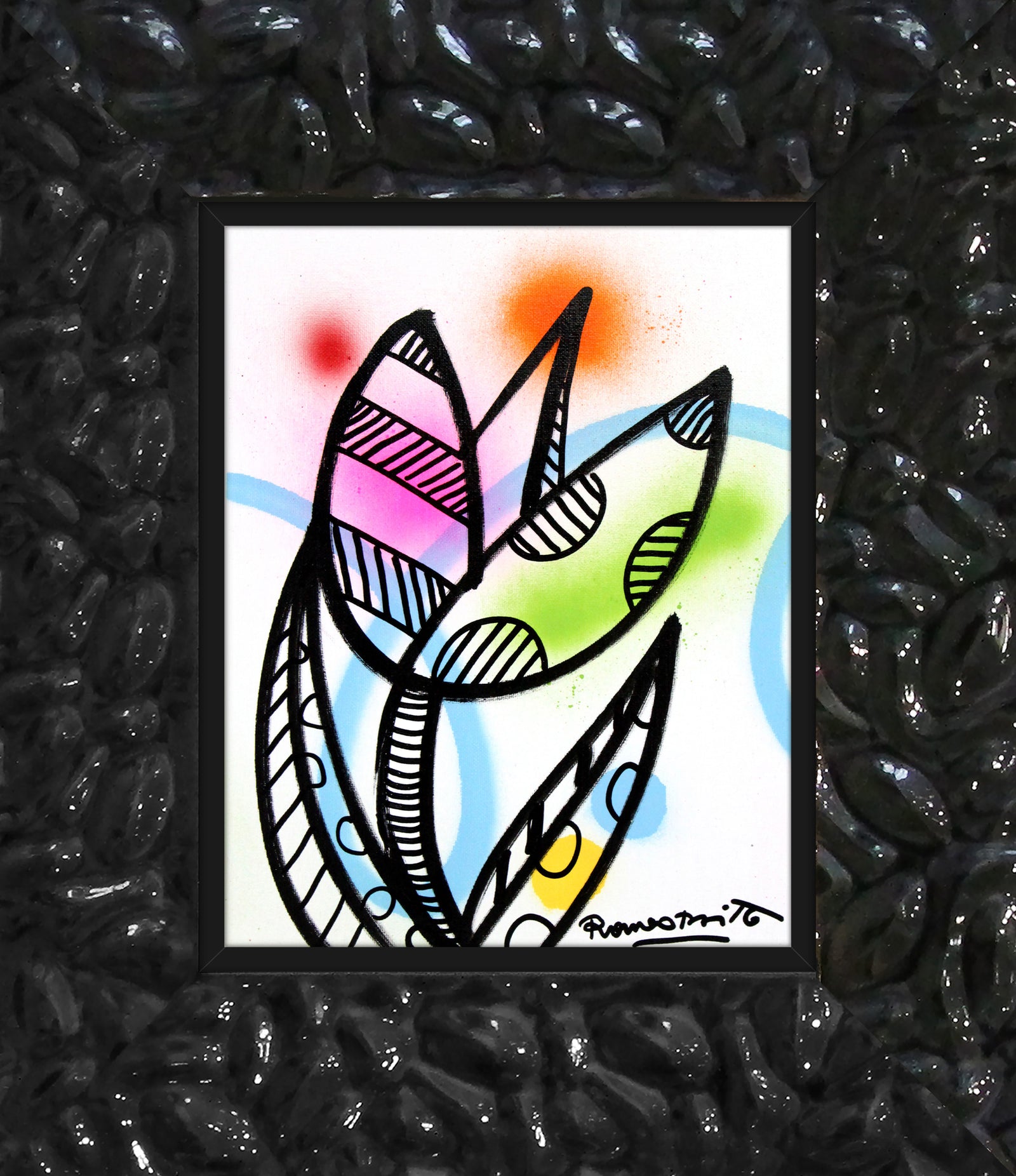 modern pop art evolution original drawing  vibrant home decor