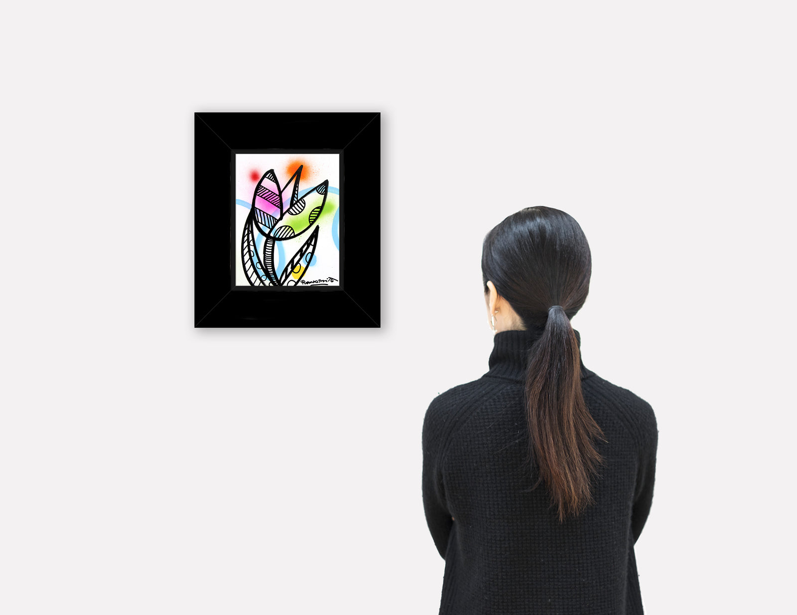 modern pop art evolution original drawing  vibrant home decor
