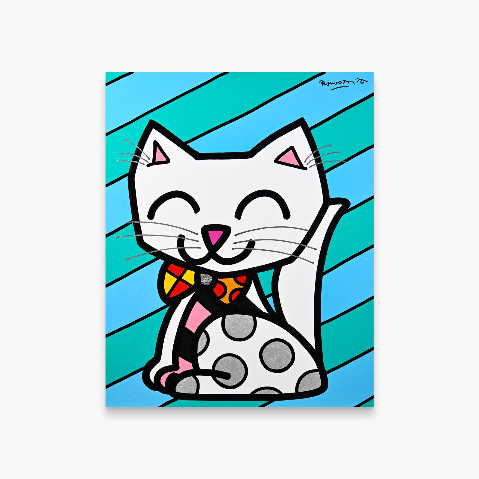 The White Cat - Original Painting