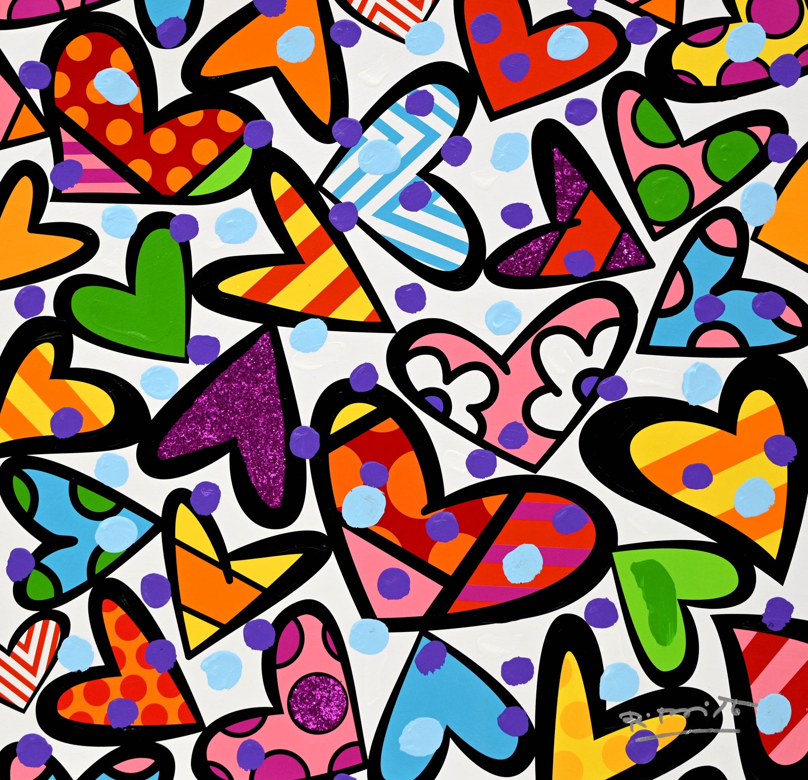 Hearts - Mixed Media Original