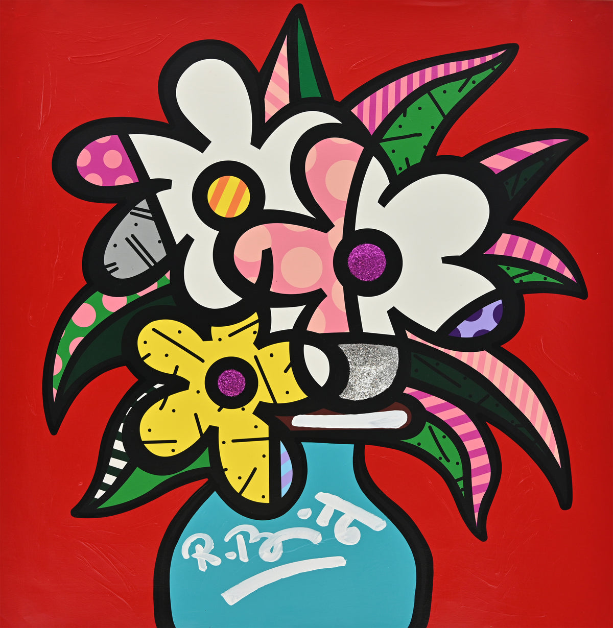 Cheryl's Flowers - Mixed Media Original