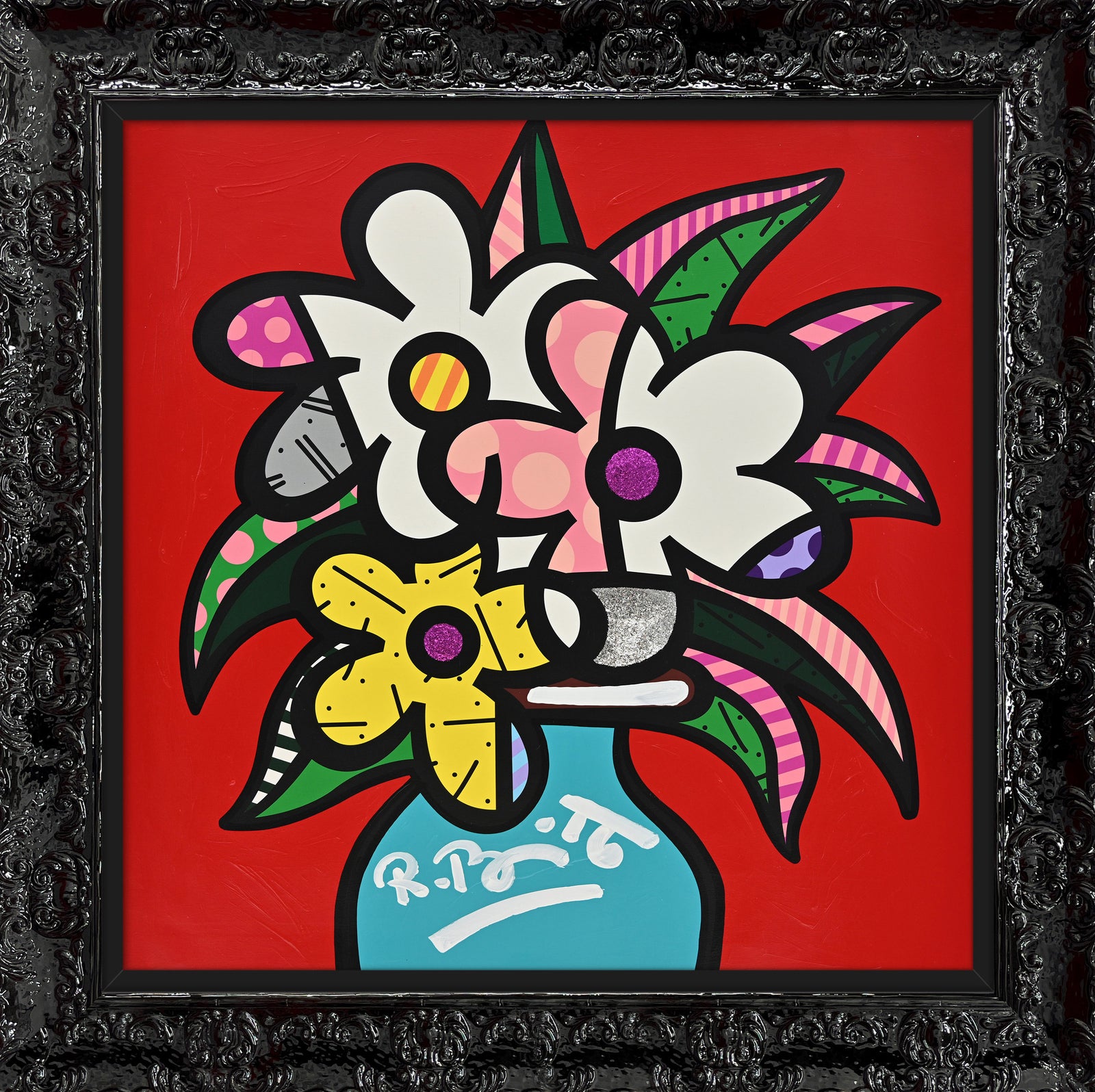 Cheryl's Flowers - Mixed Media Original