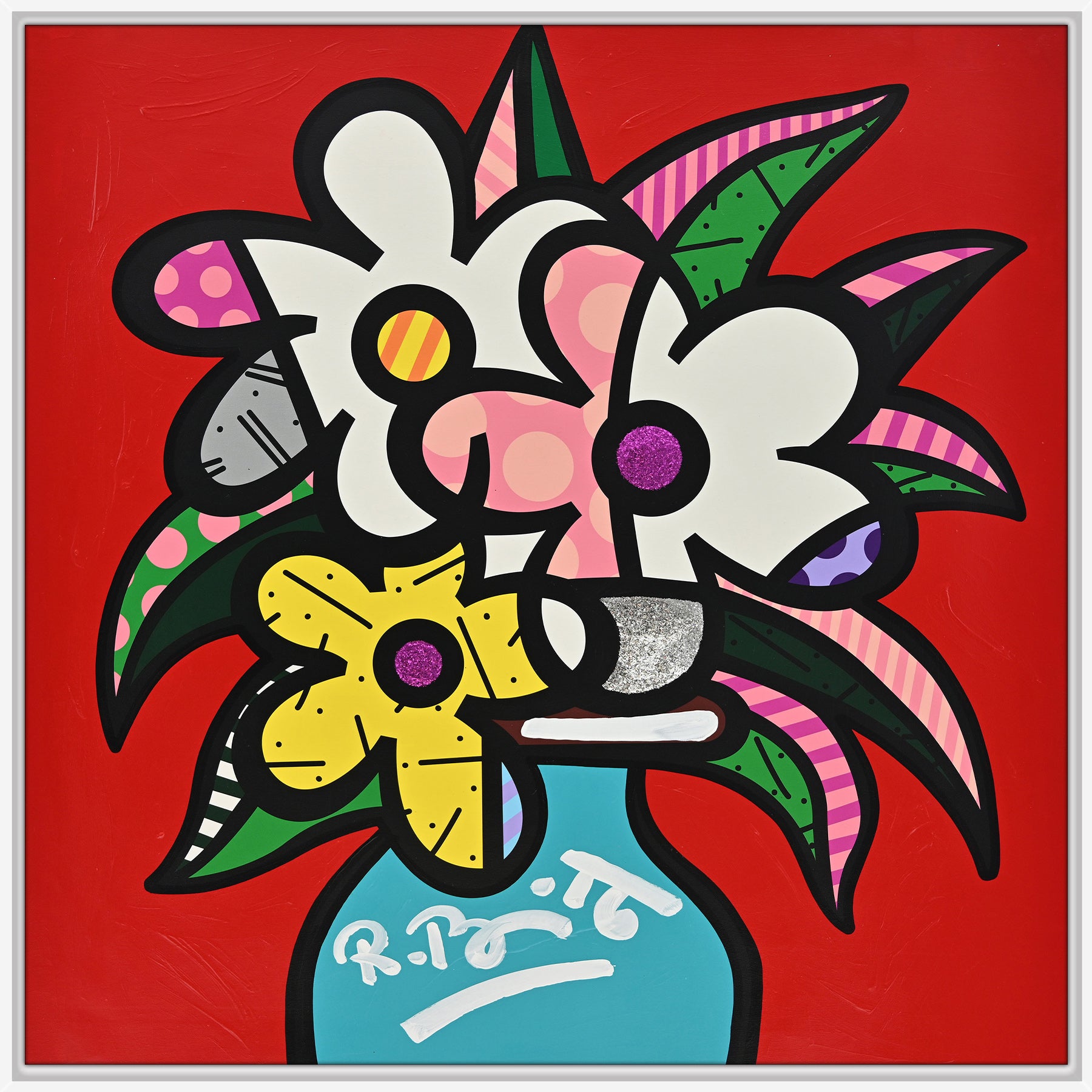 innocentGrey　FLOWERS Art Works Couleur Cheryl's Flowers - Mixed Media Original - Shop Britto