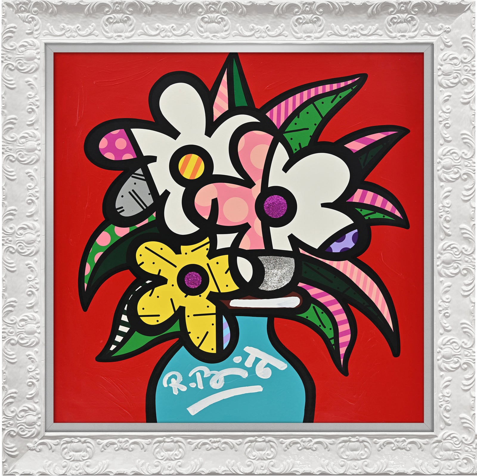 Cheryl's Flowers - Mixed Media Original