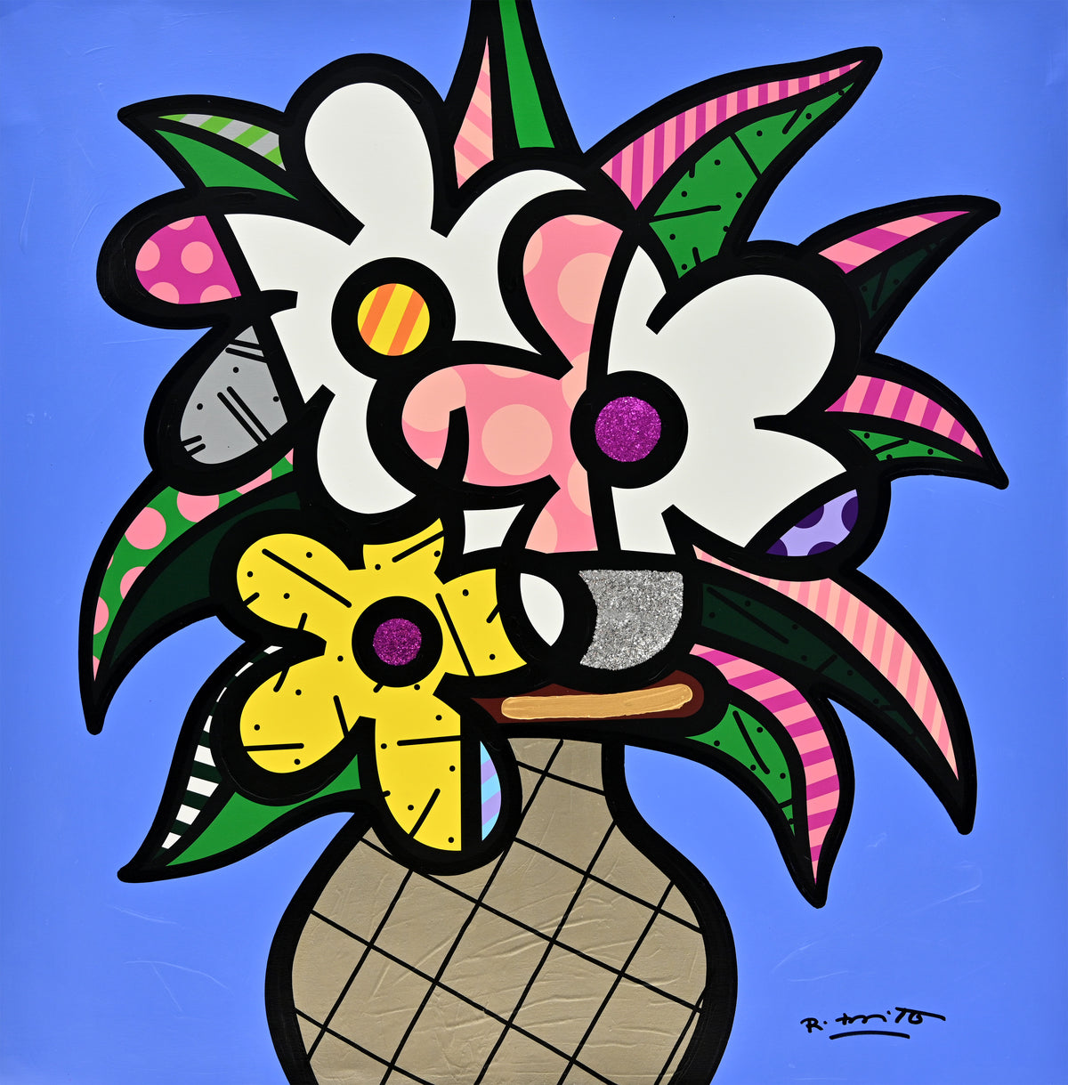 Cheryl's Flowers - Mixed Media Original