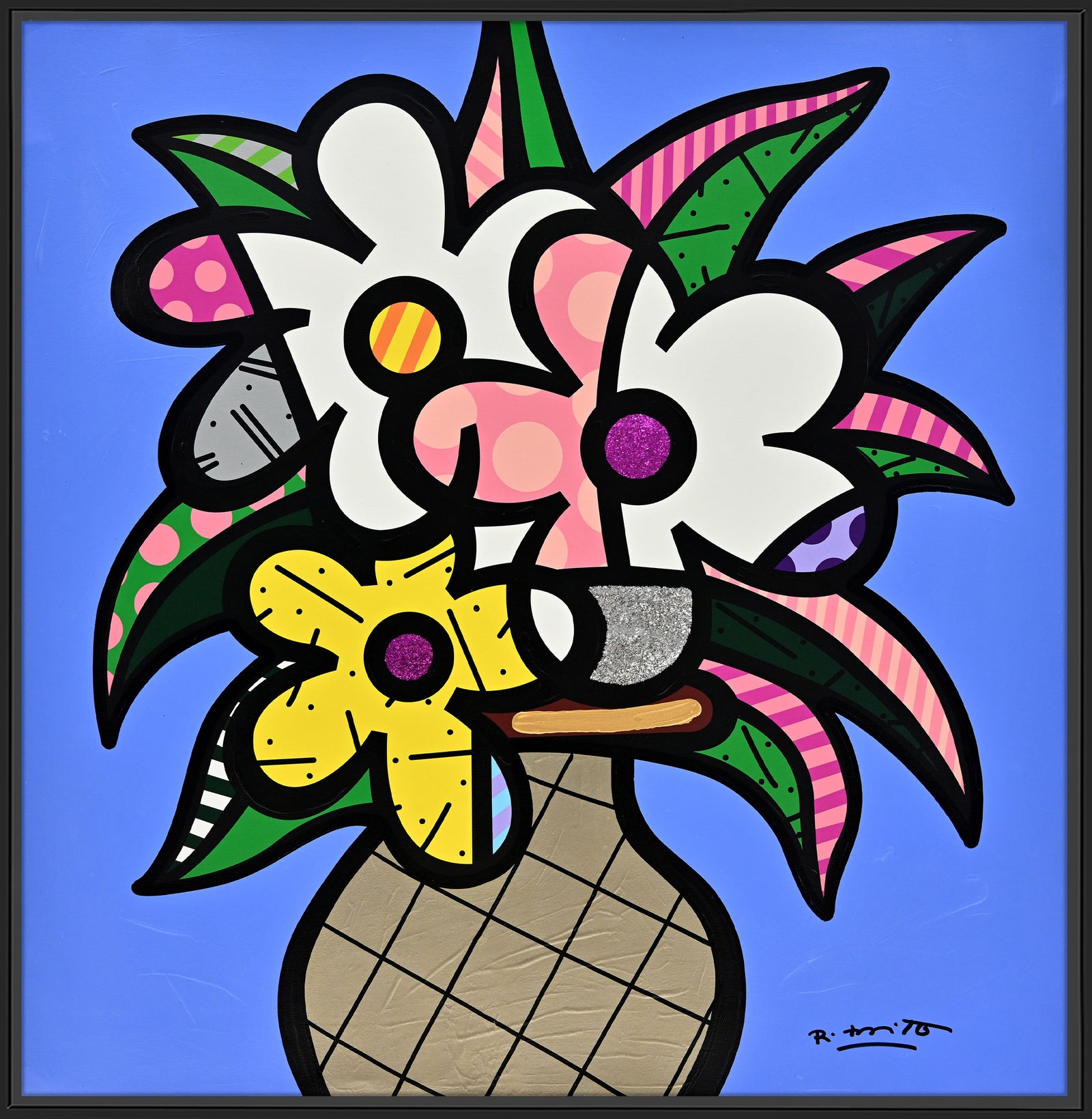 Cheryl's Flowers - Mixed Media Original