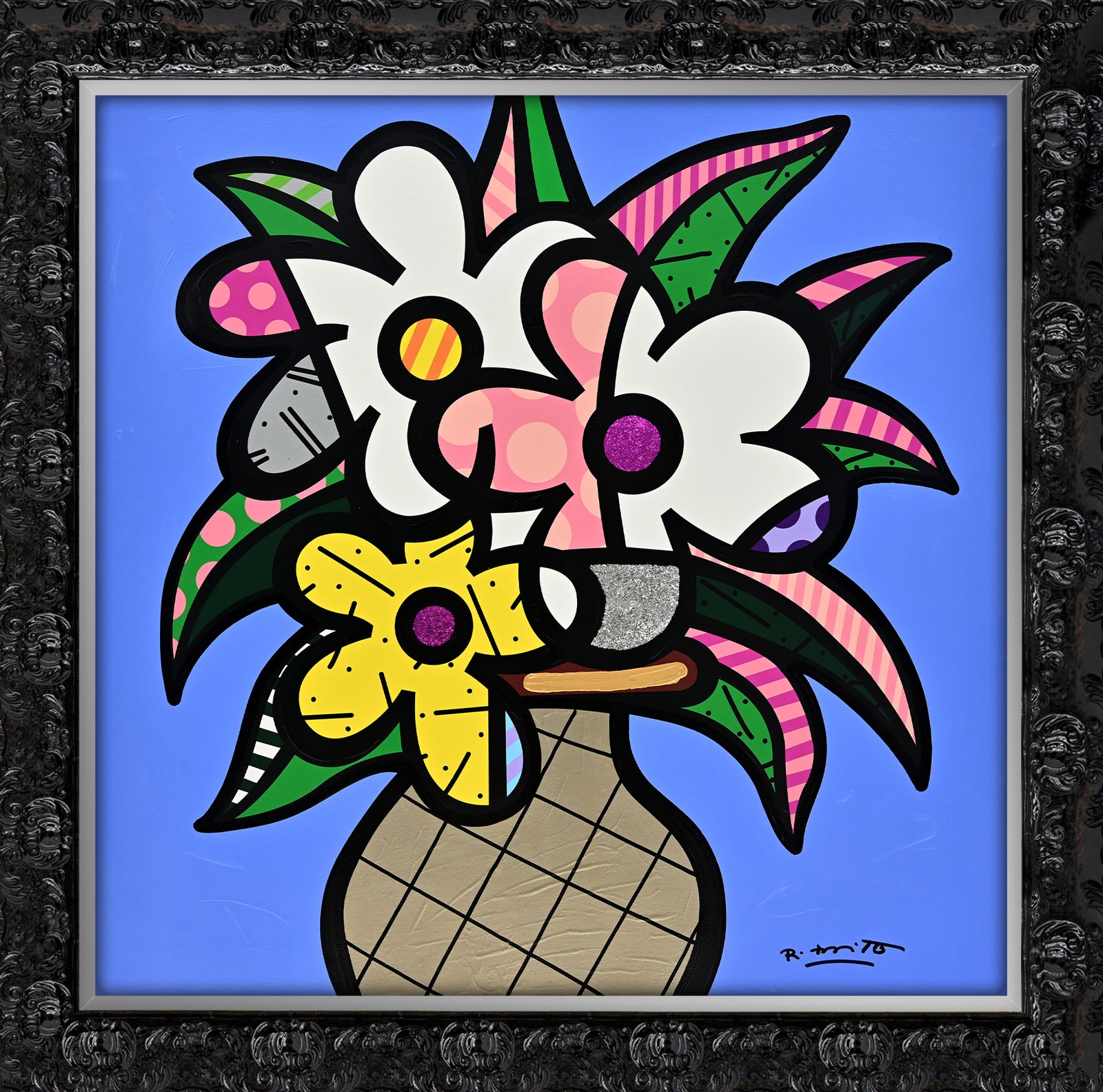 Cheryl's Flowers - Mixed Media Original