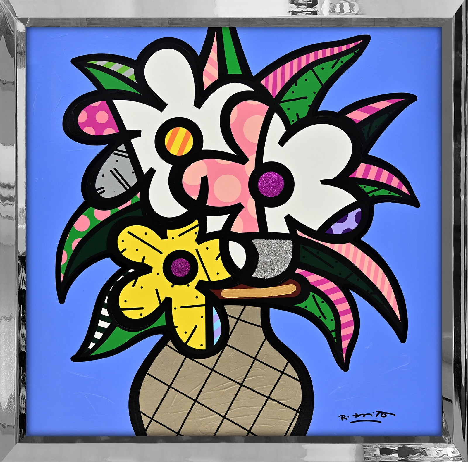 Cheryl's Flowers - Mixed Media Original