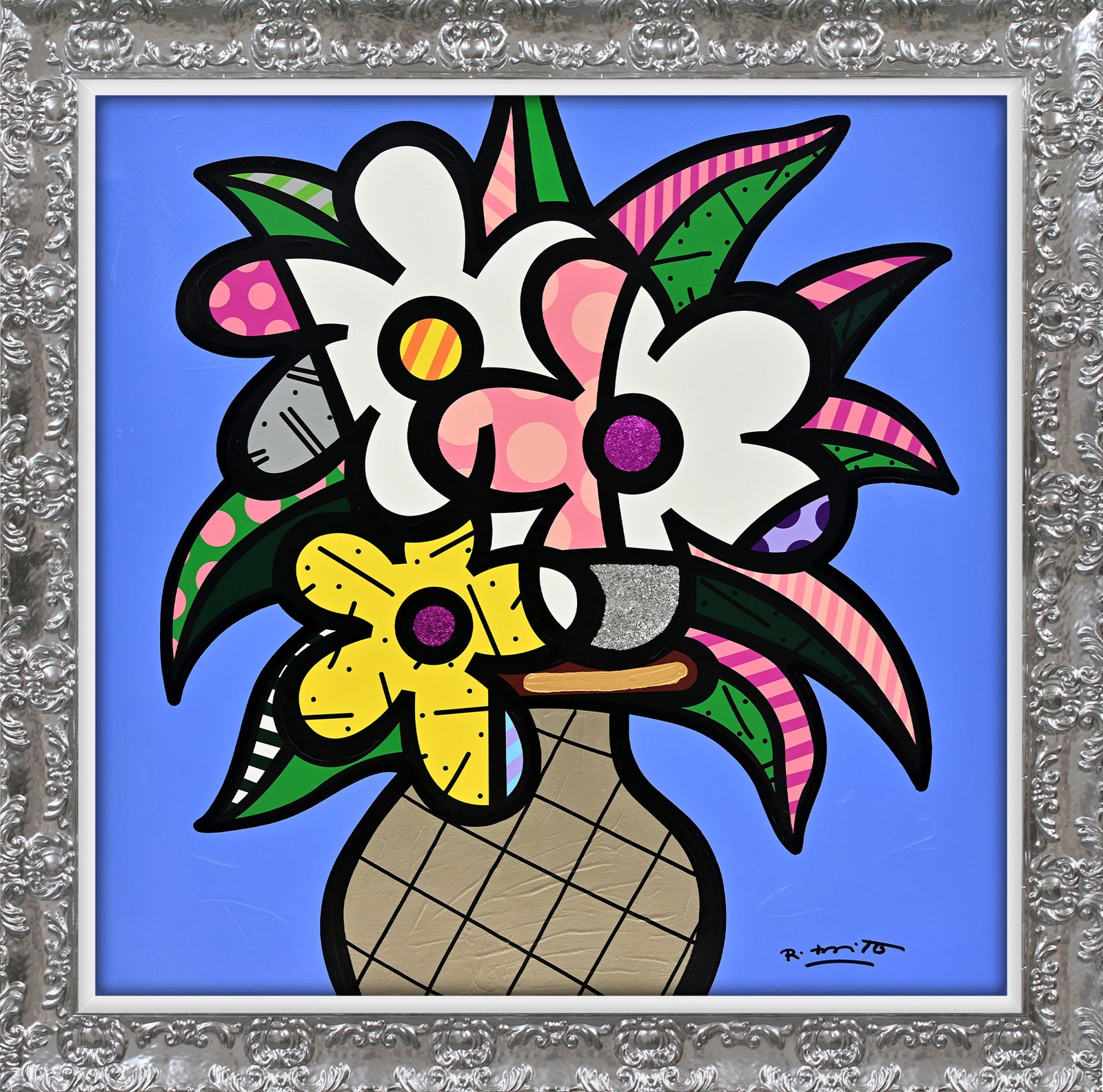 Cheryl's Flowers - Mixed Media Original