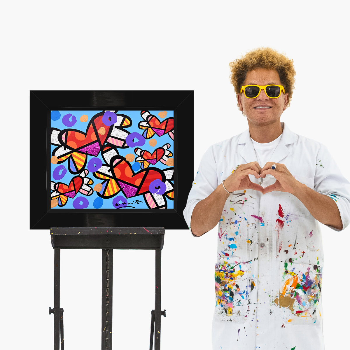 Love Is In The Air Too (Blue) - Mixed Media Original