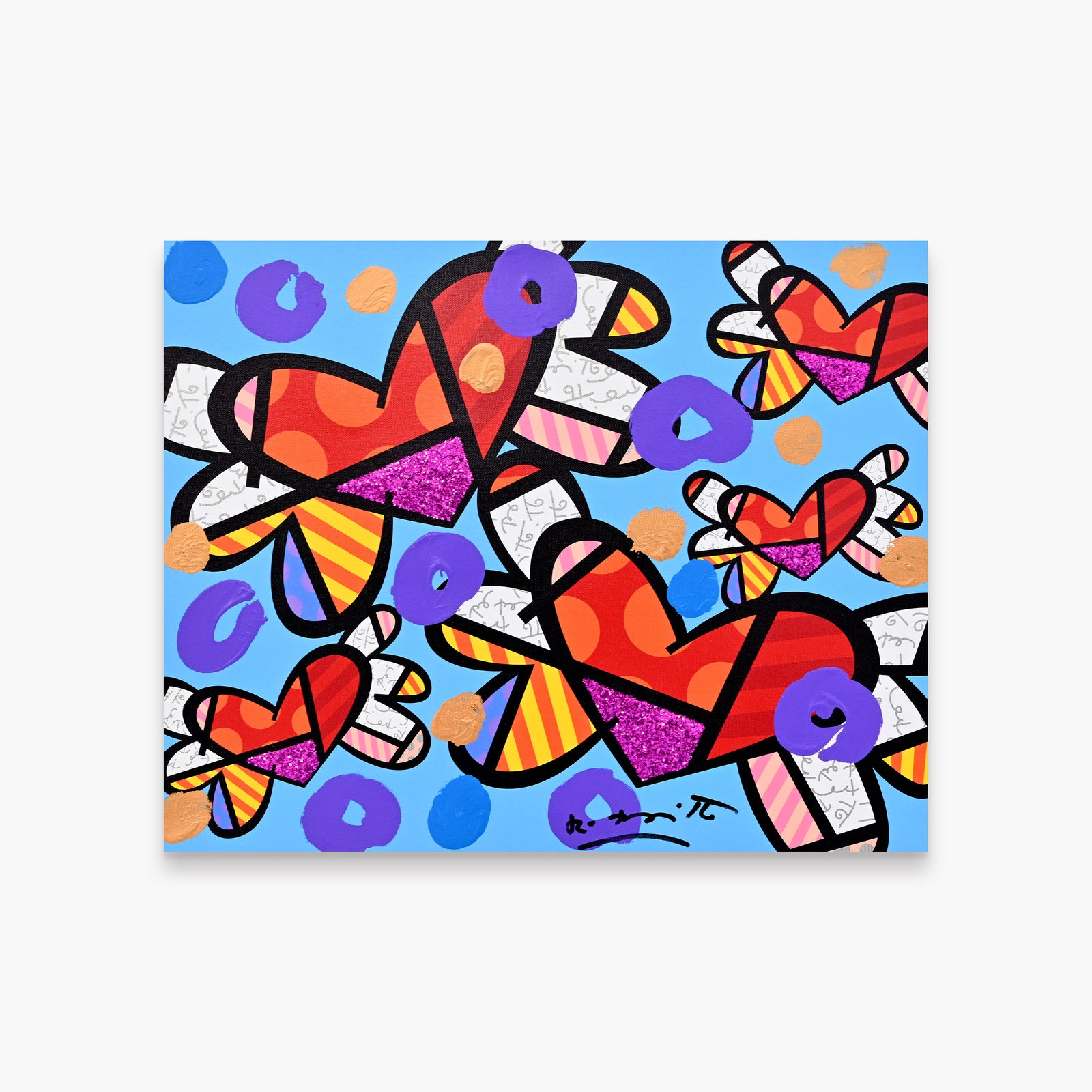 Love Is In The Air Too (Blue) - Mixed Media Original