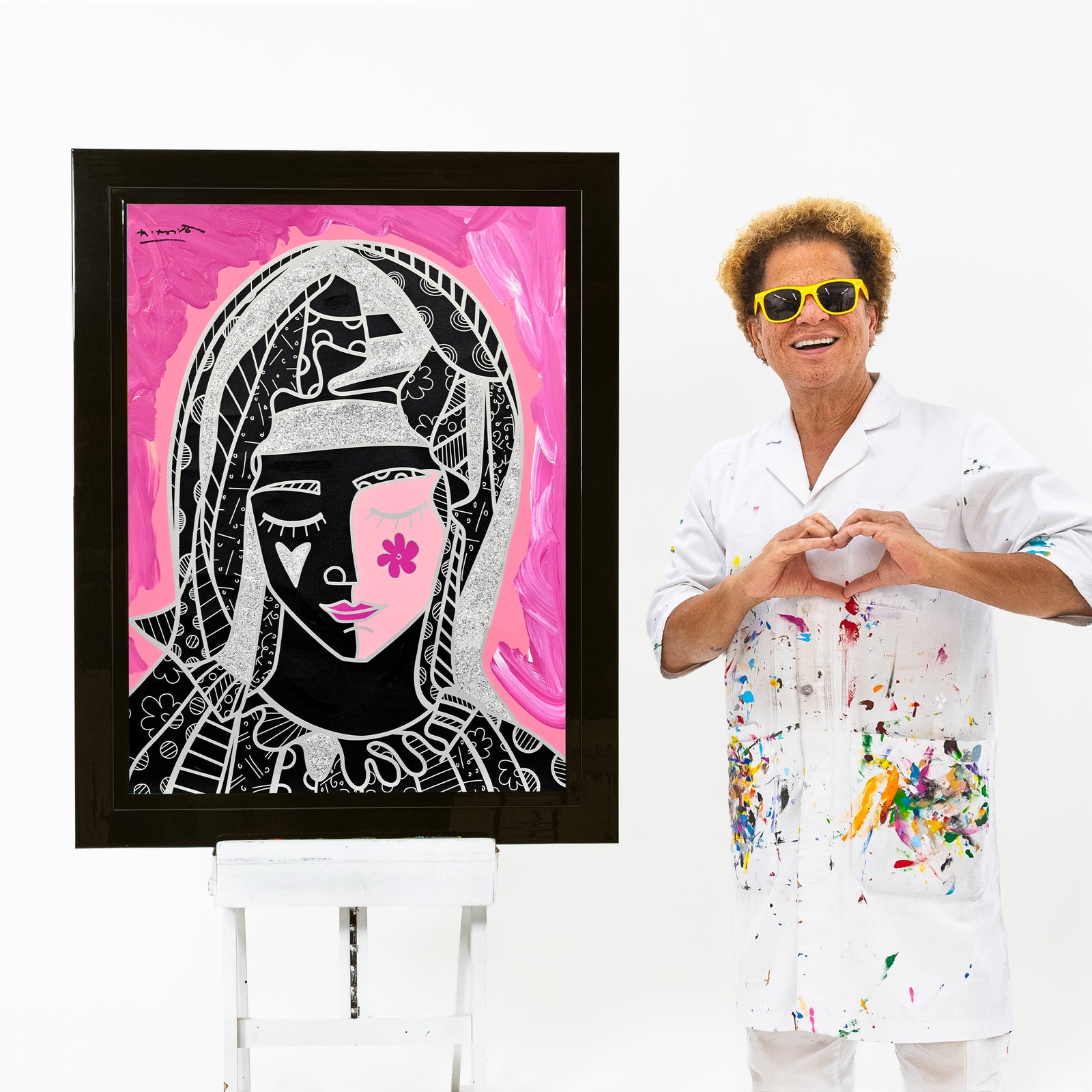 Mother In Pink Silver - Mixed Media Original
