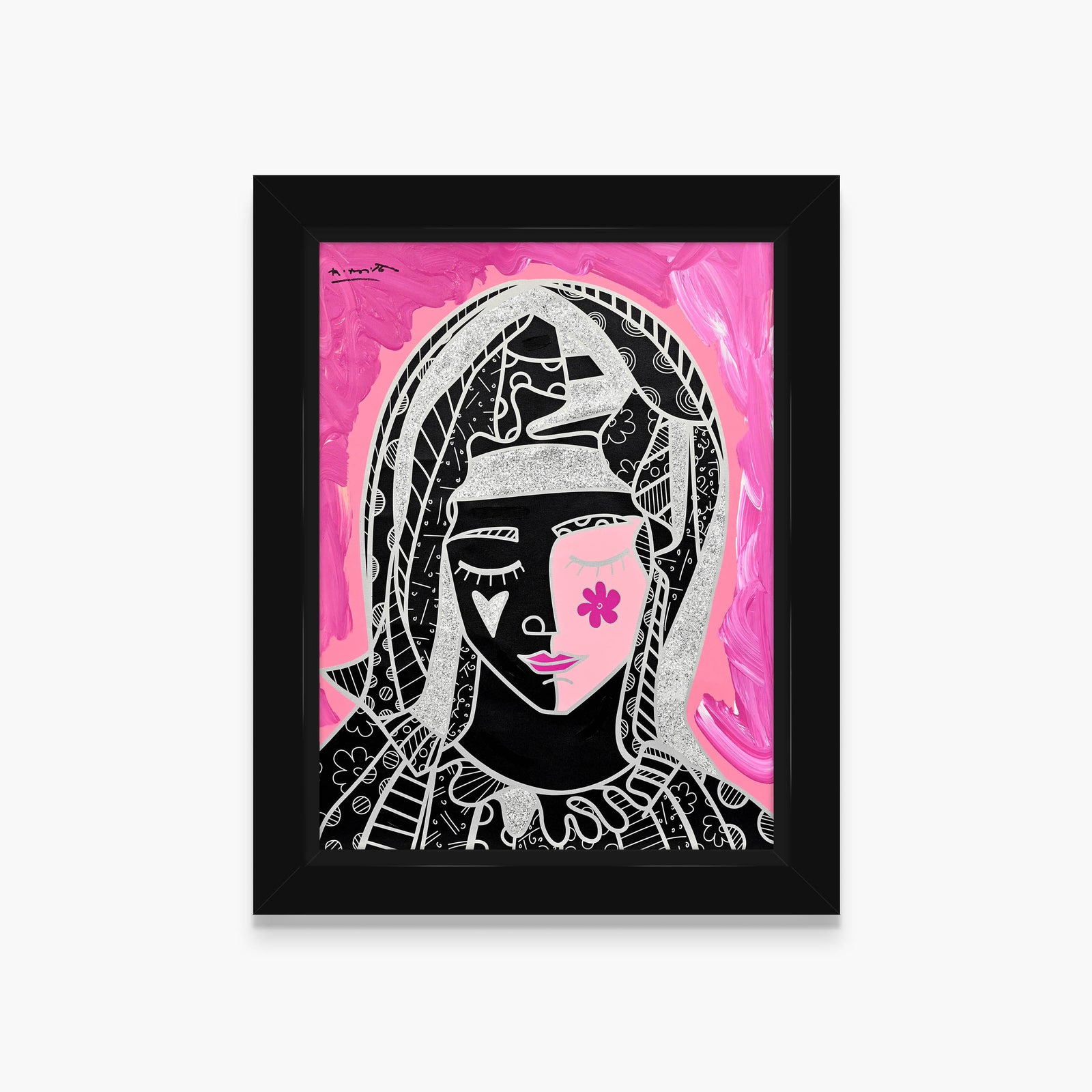 Mother In Pink Silver - Mixed Media Original
