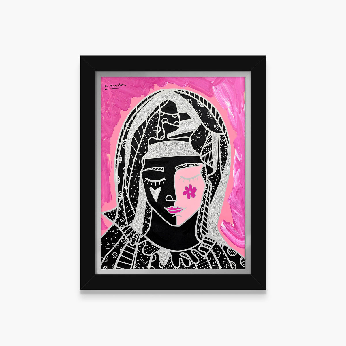 Mother In Pink Silver - Mixed Media Original