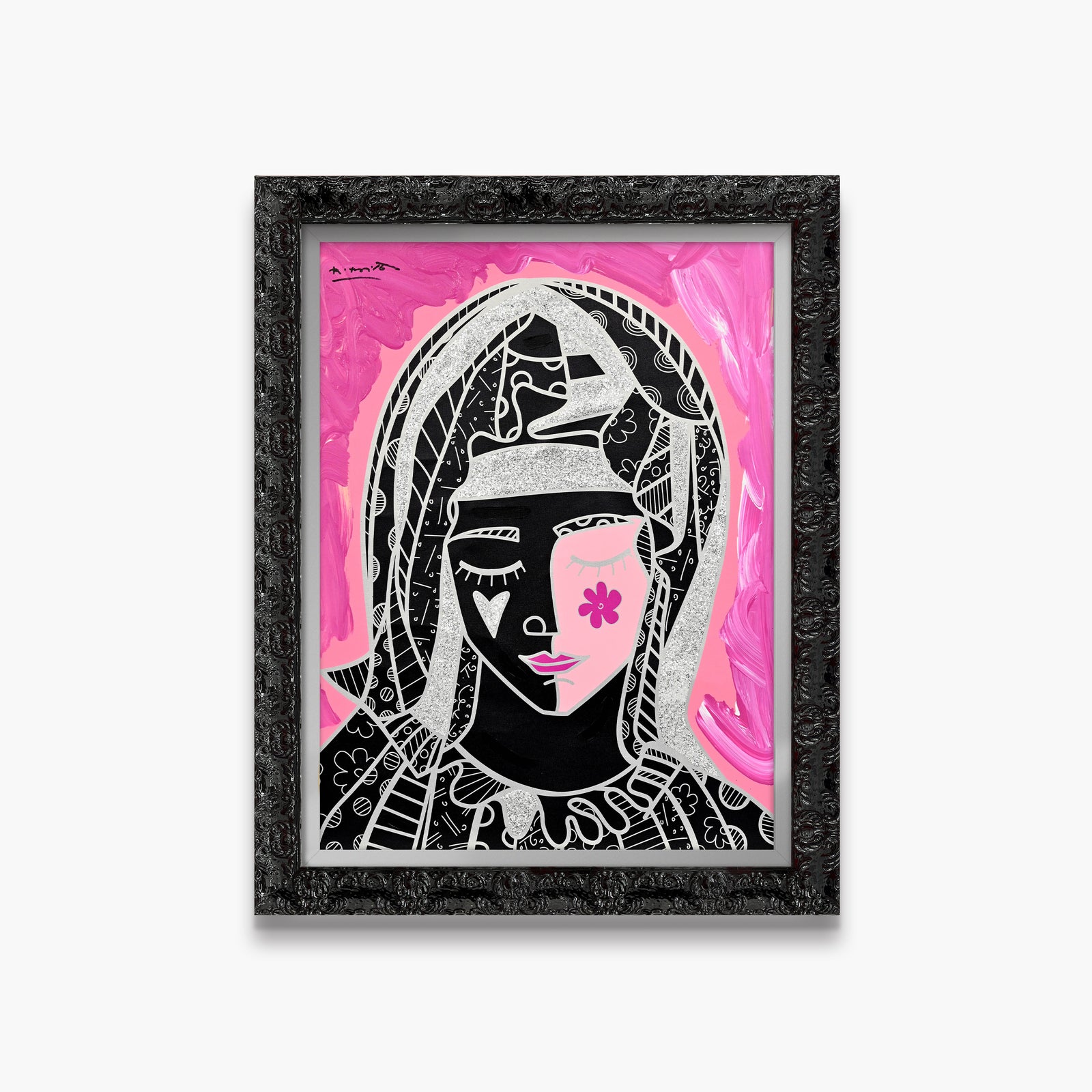 Mother In Pink Silver - Mixed Media Original