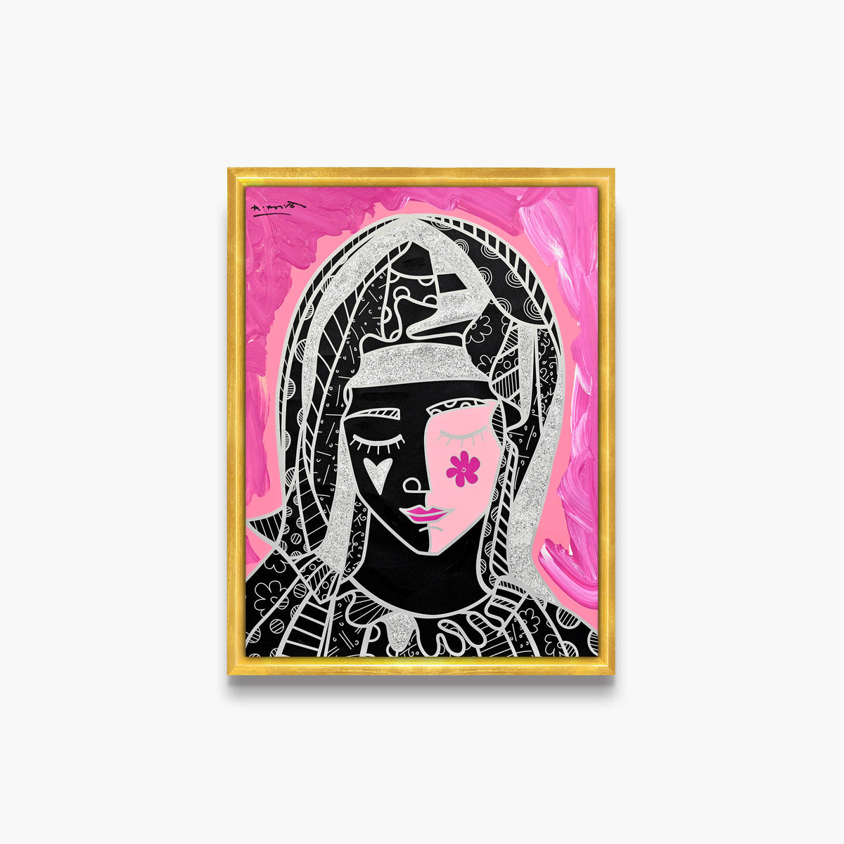 Mother In Pink Silver - Mixed Media Original