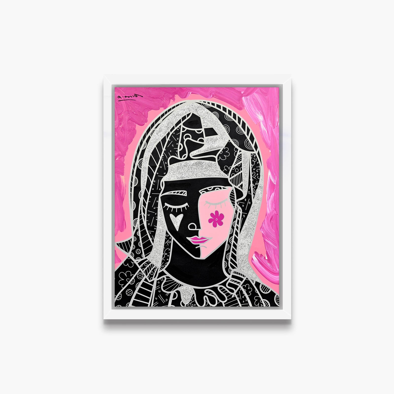 Mother In Pink Silver - Mixed Media Original