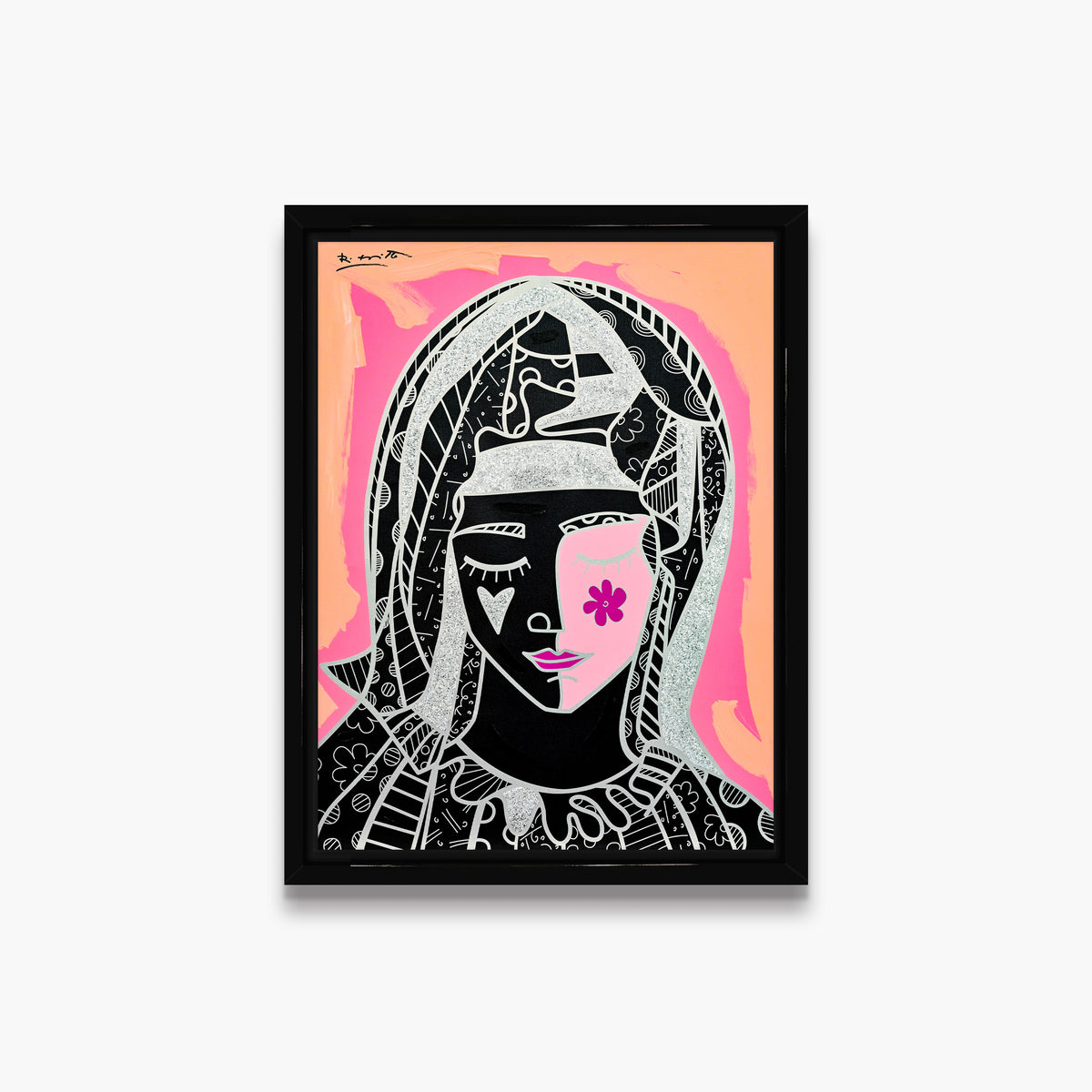 Mother In Pink Silver - Mixed Media Original