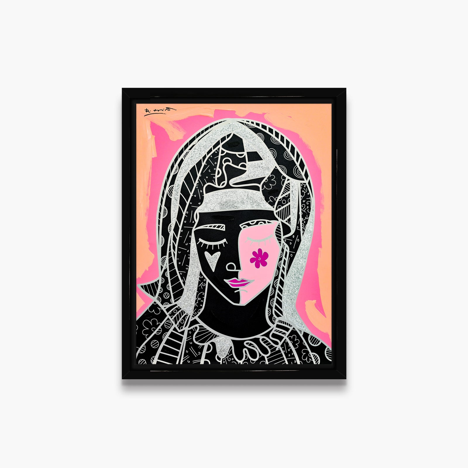Mother In Pink Silver - Mixed Media Original