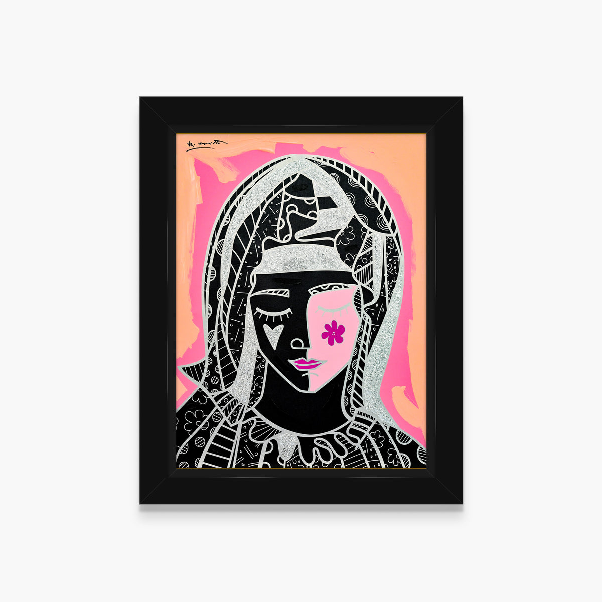 Mother In Pink Silver - Mixed Media Original