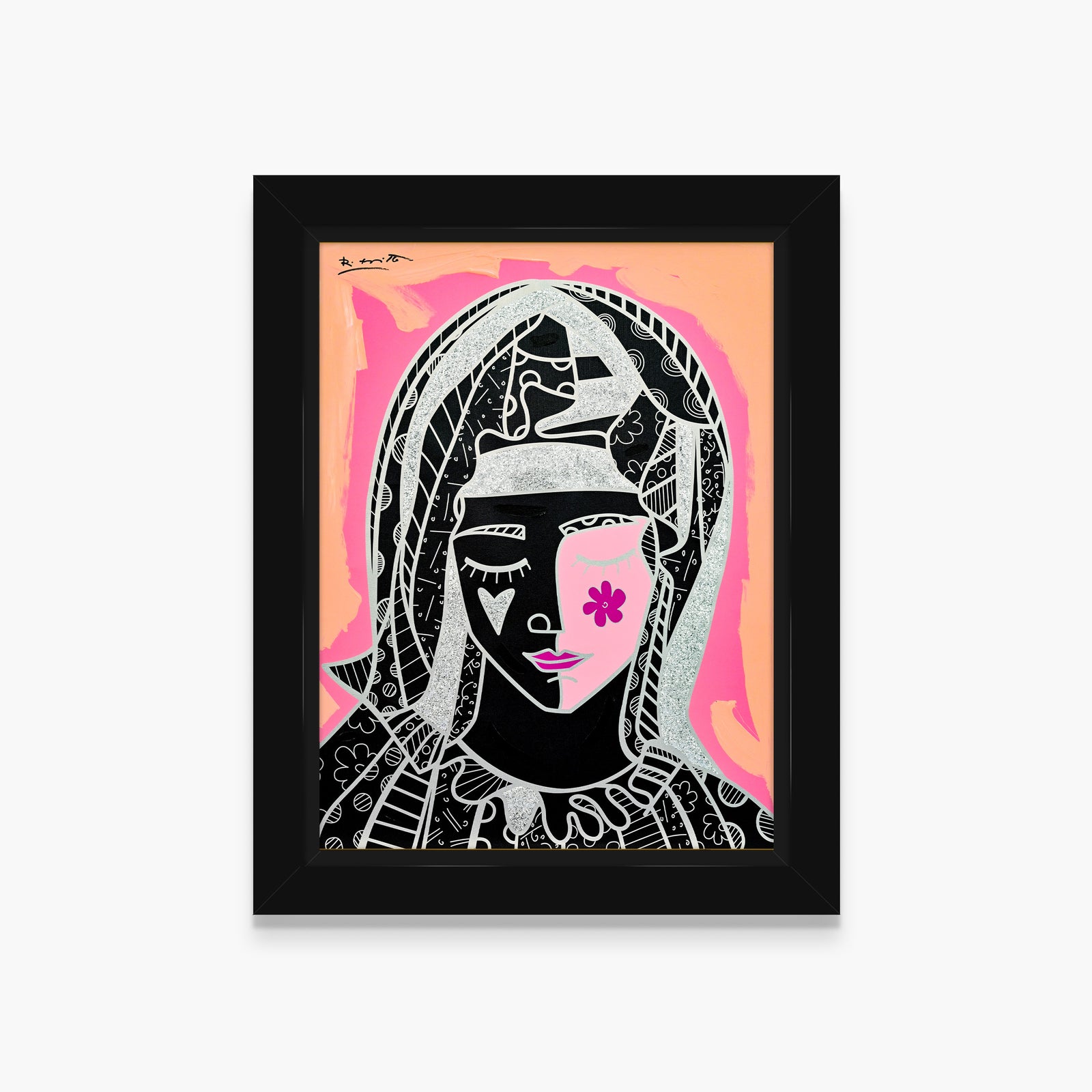 Mother In Pink Silver - Mixed Media Original