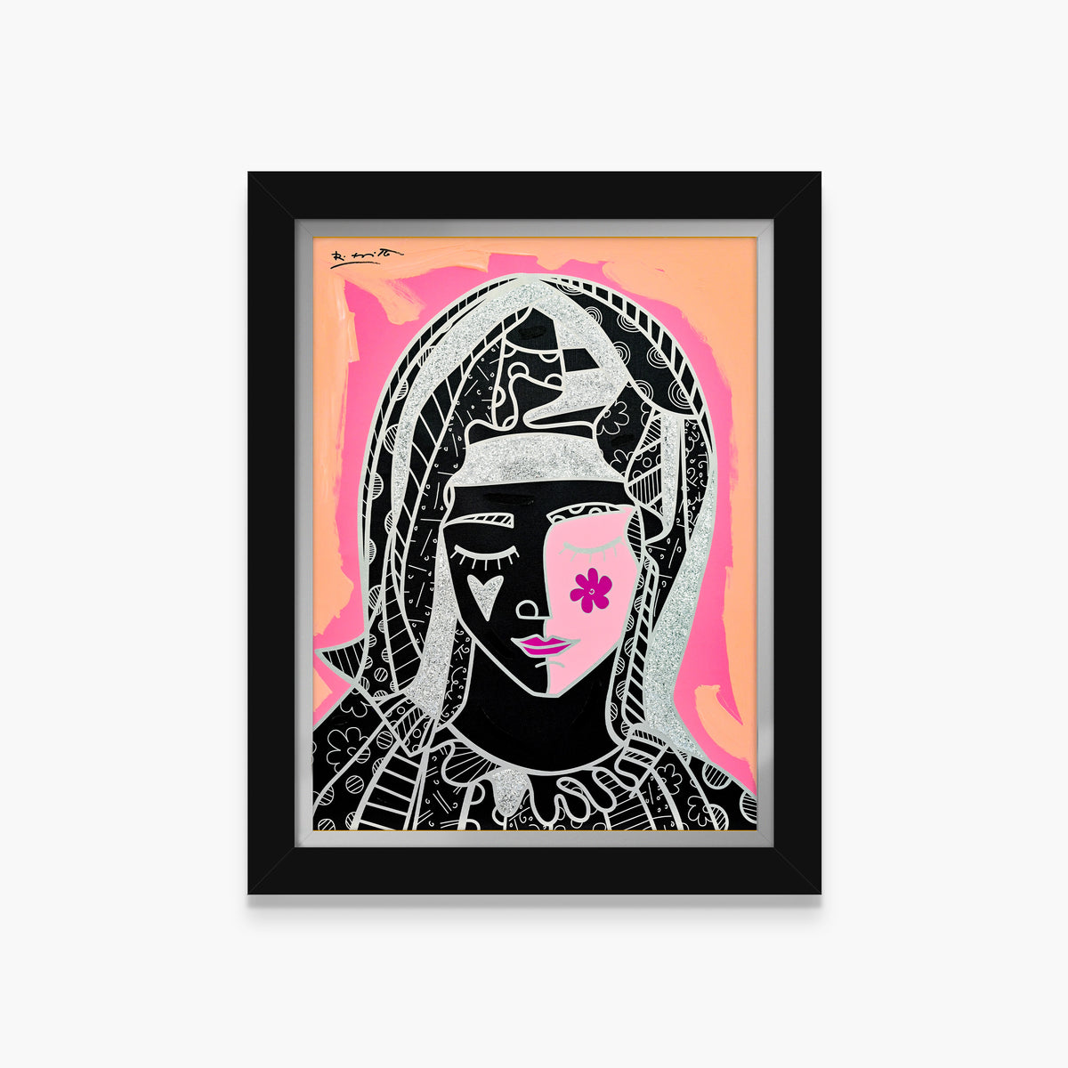 Mother In Pink Silver - Mixed Media Original