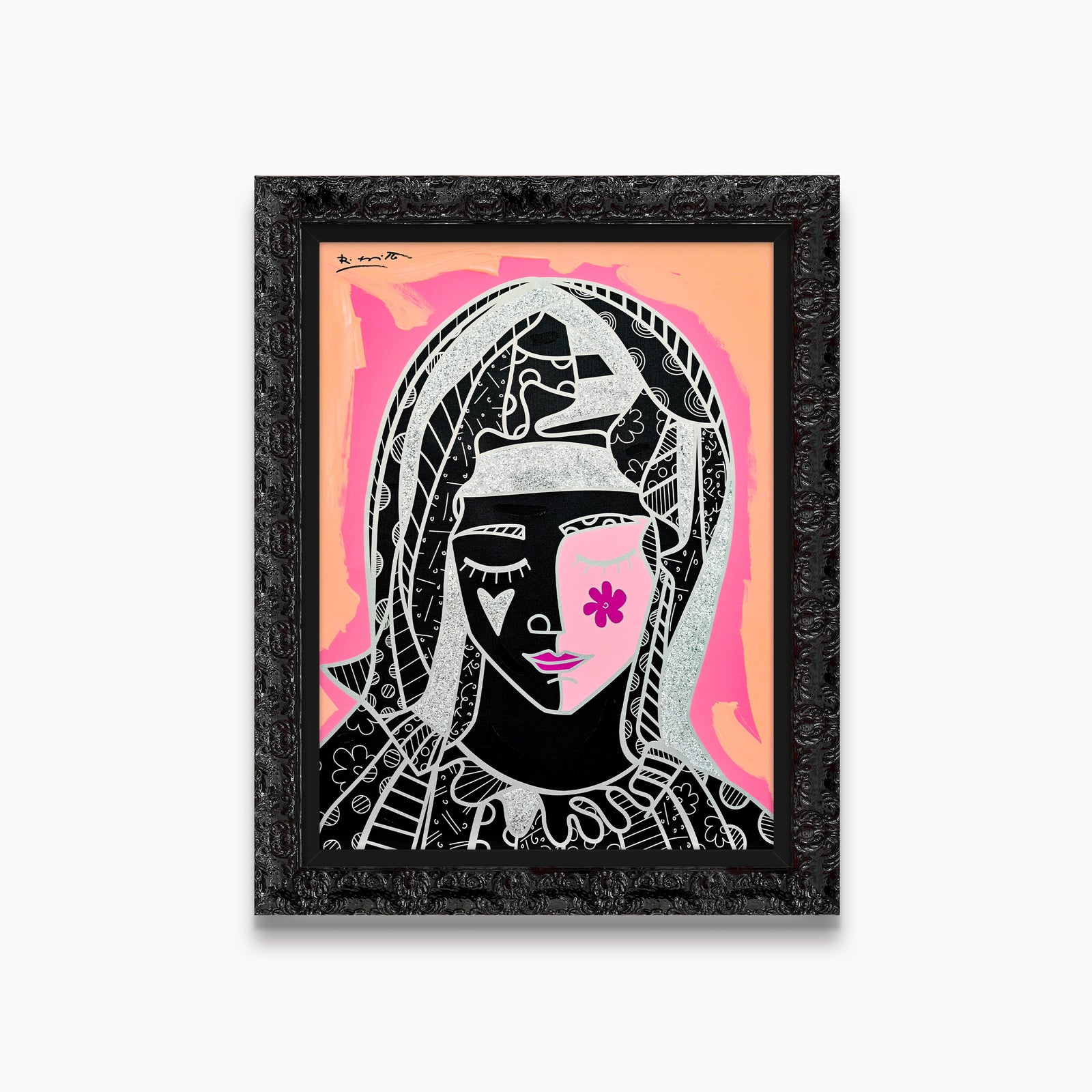 Mother In Pink Silver - Mixed Media Original