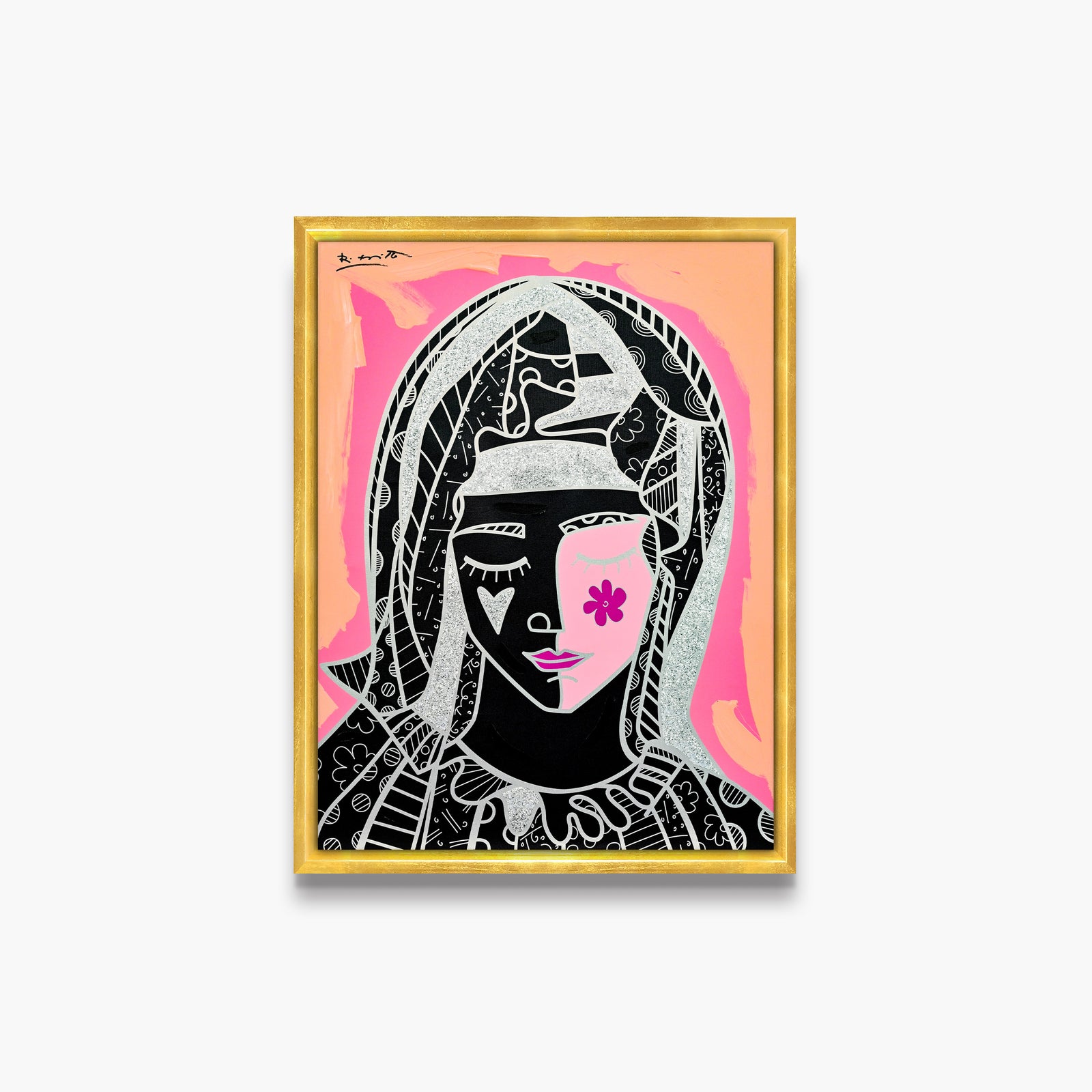 Mother In Pink Silver - Mixed Media Original