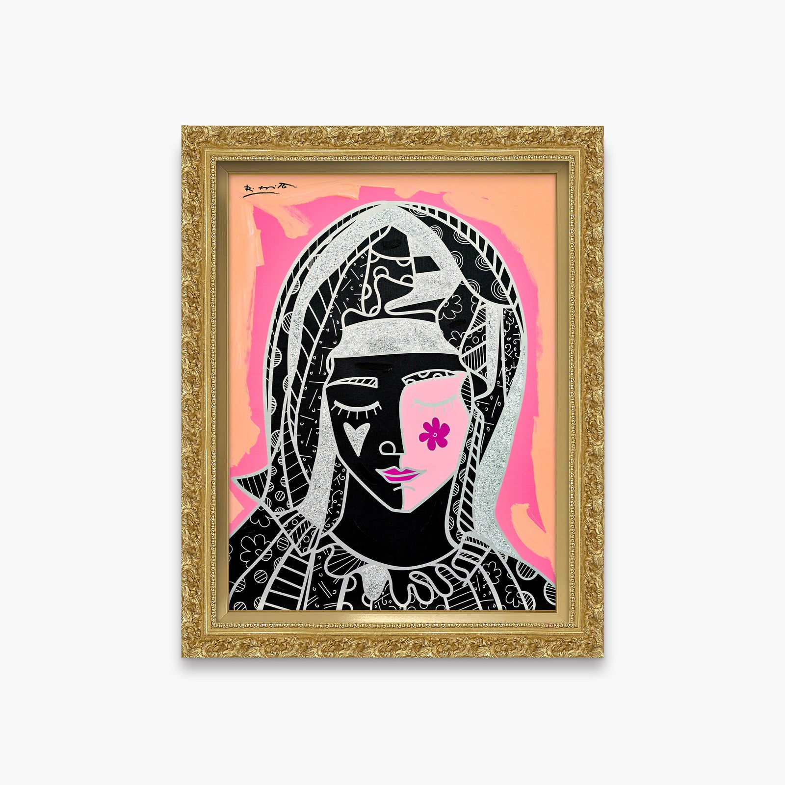 Mother In Pink Silver - Mixed Media Original