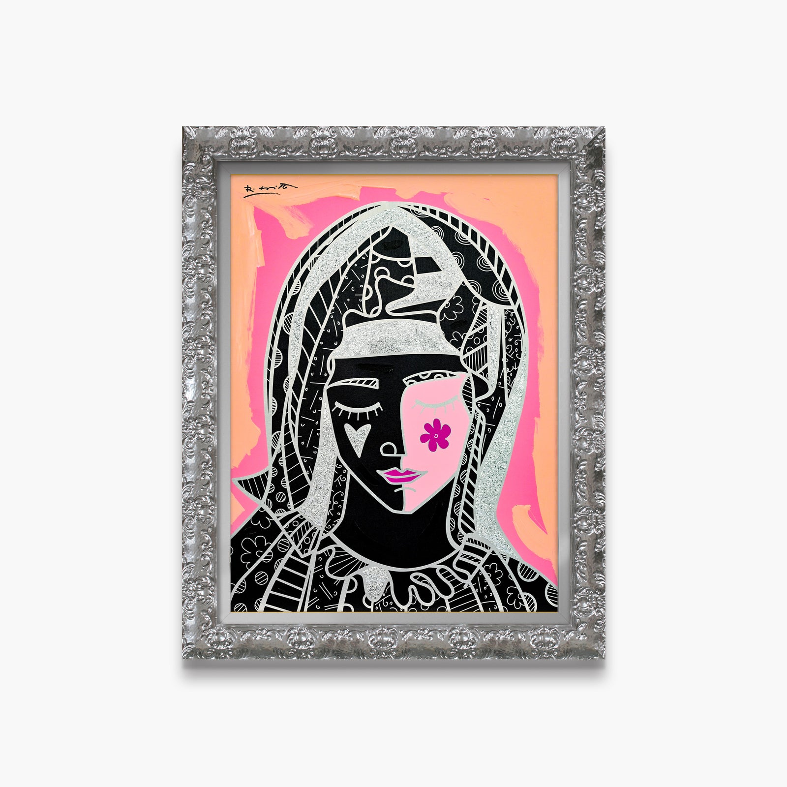Mother In Pink Silver - Mixed Media Original