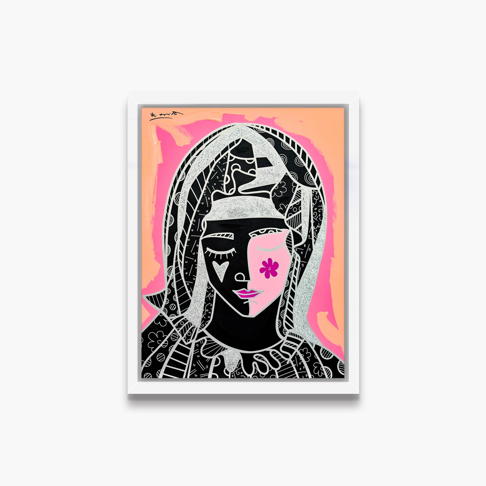 Mother In Pink Silver - Mixed Media Original