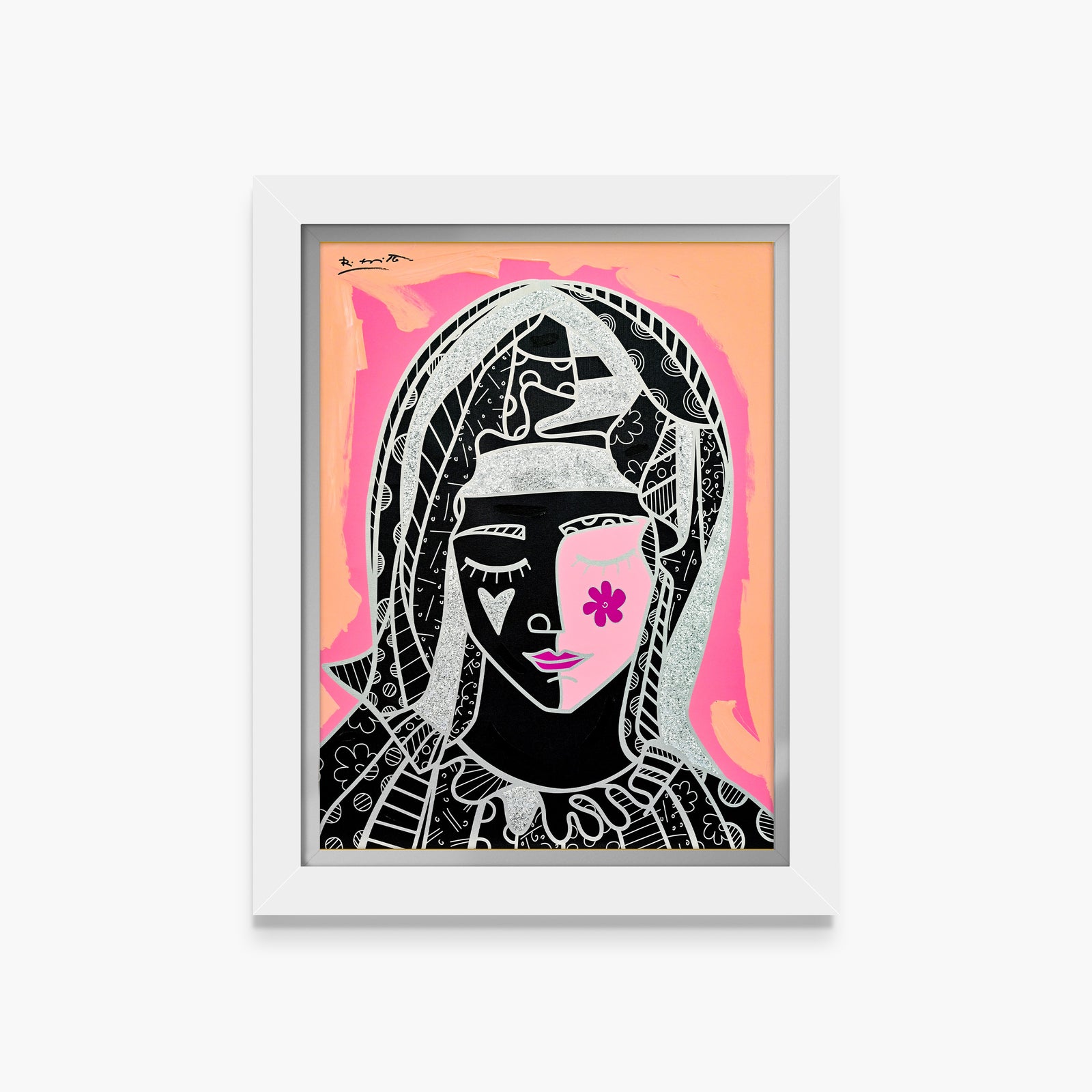 Mother In Pink Silver - Mixed Media Original