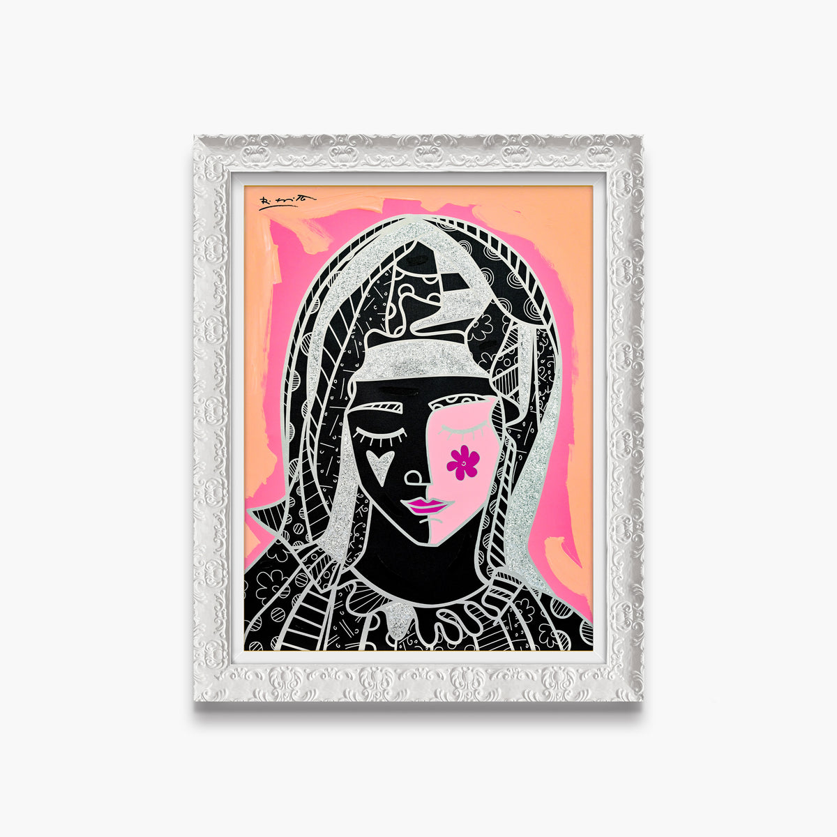 Mother In Pink Silver - Mixed Media Original