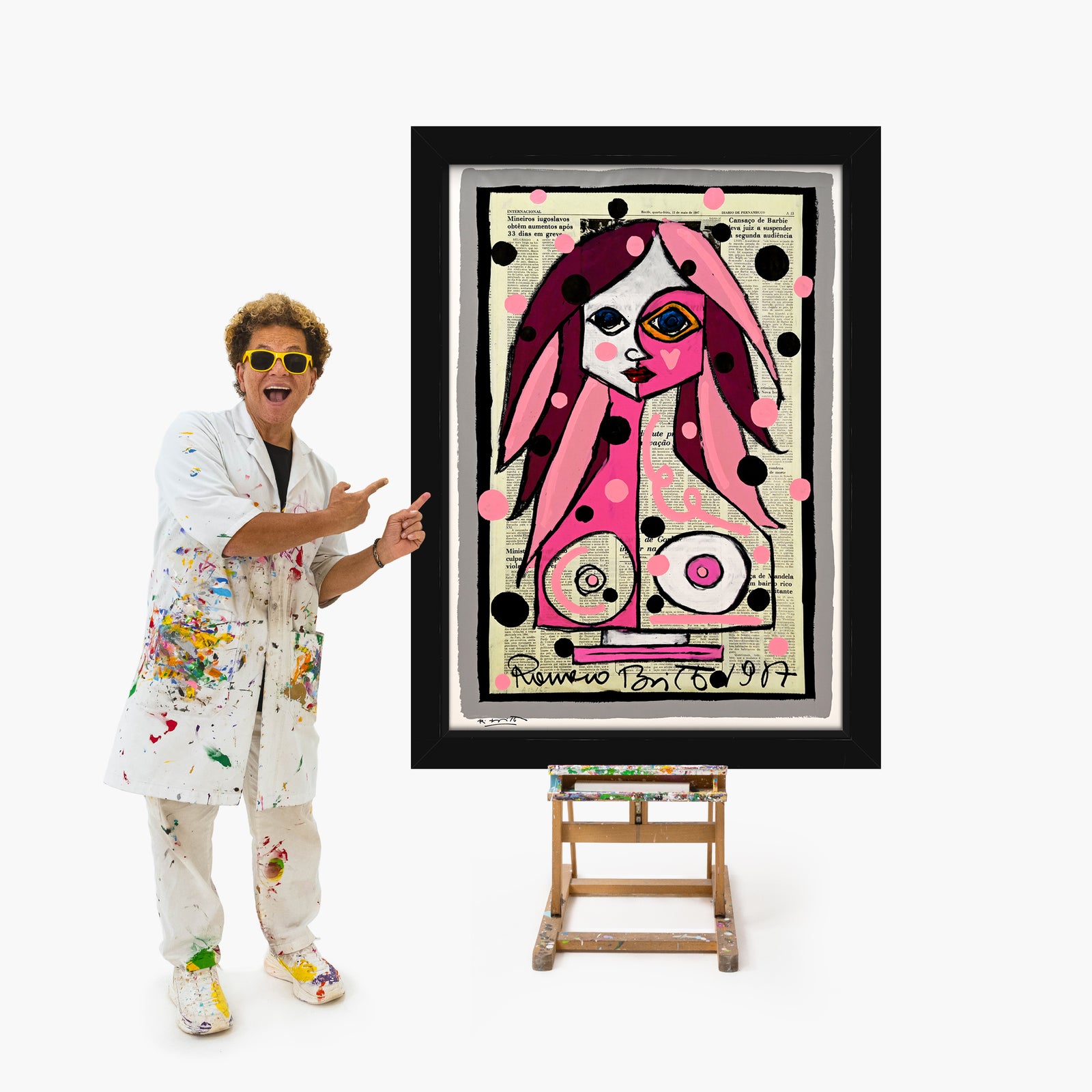 Deep Pink - Mixed Media Original