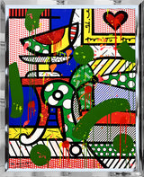 THE GREEN SOFA - Mixed Media Original