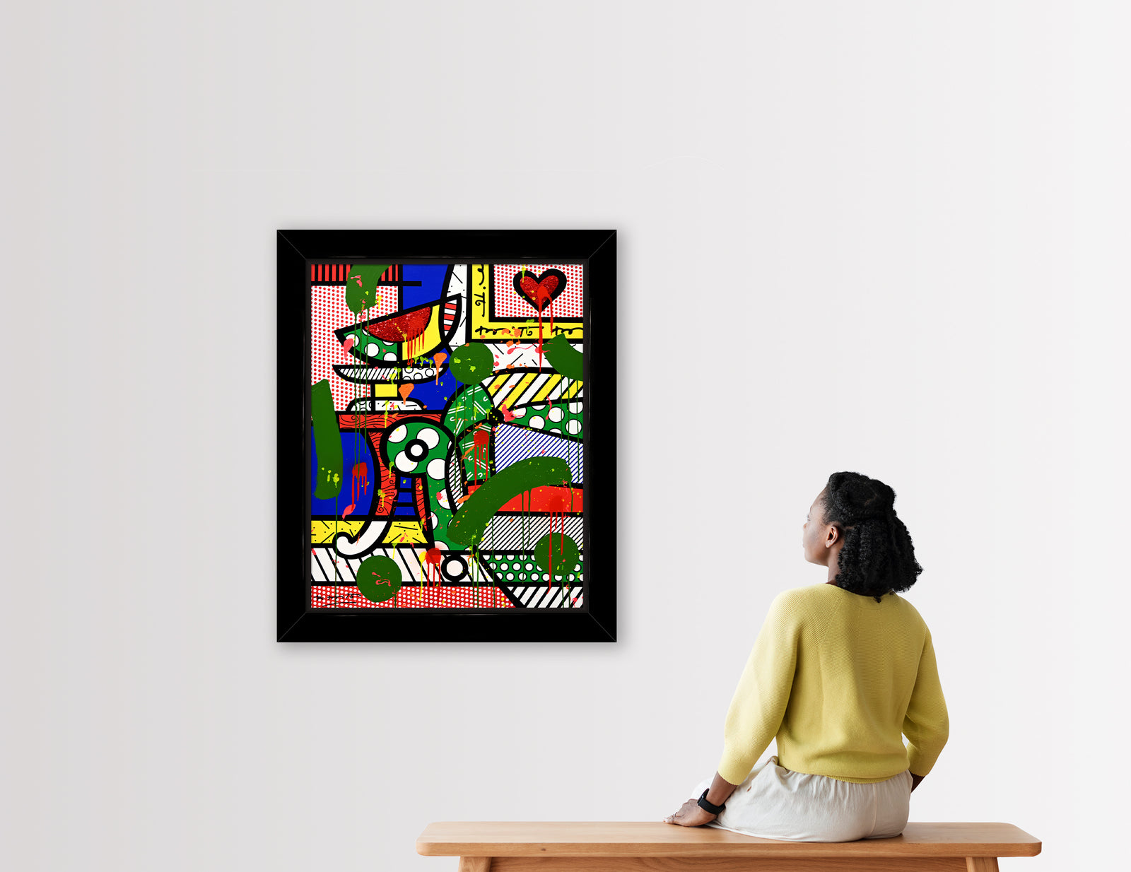 The Green Sofa - Mixed Media Original