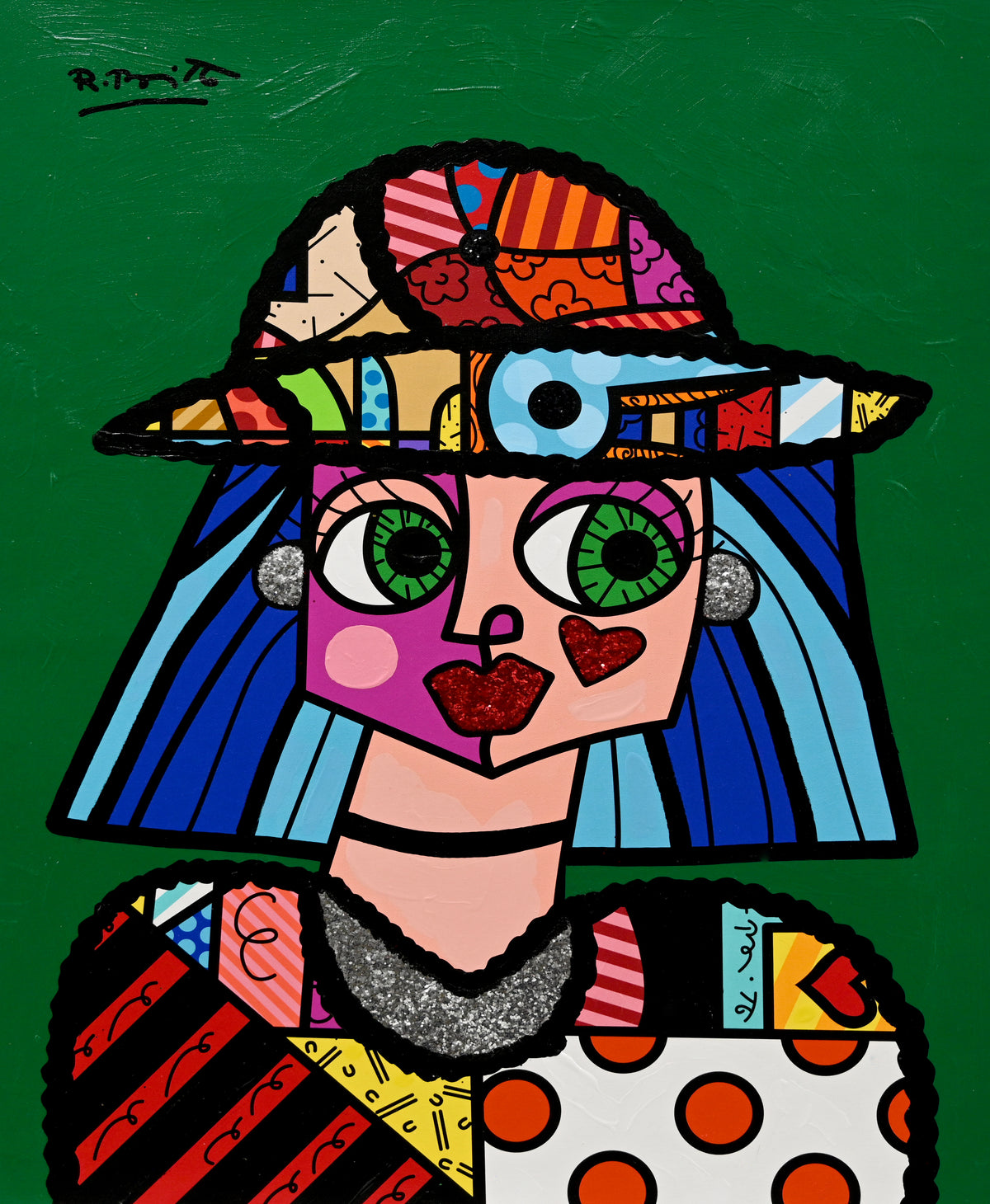 Britto Hat - Mixed Media Original