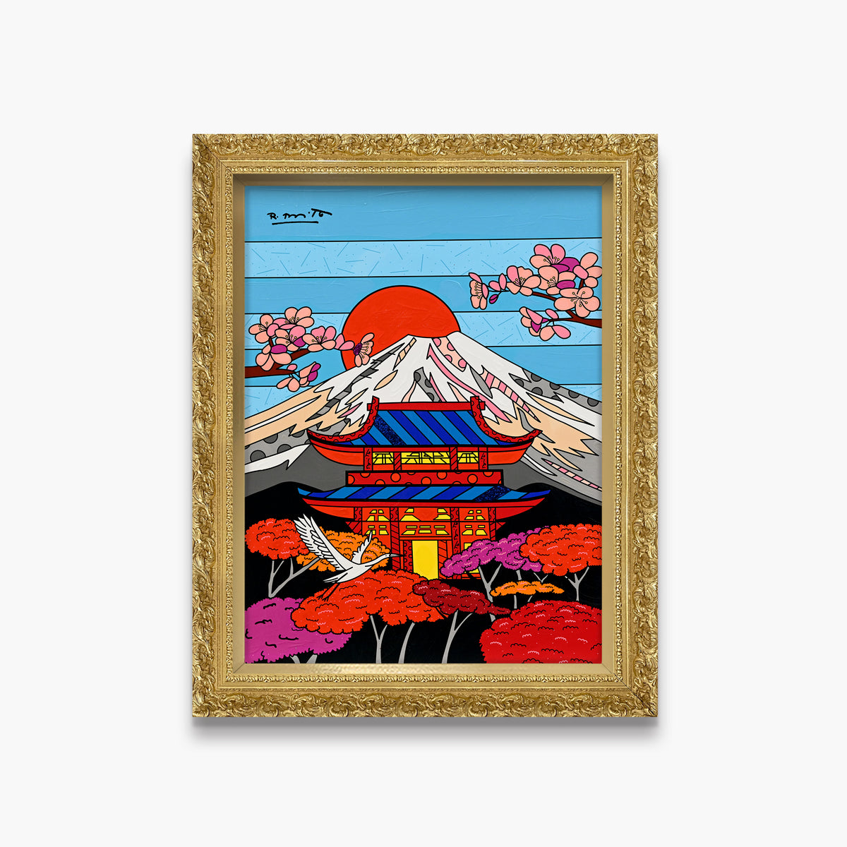 Temple of The Rising Sun - Mixed Media Original