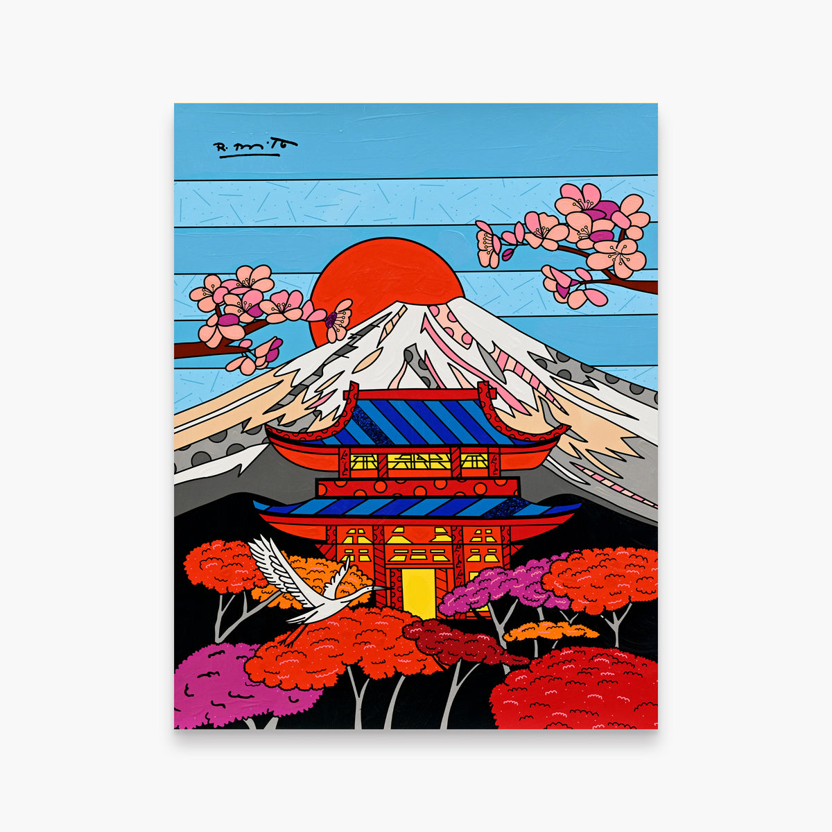 Temple of The Rising Sun - Mixed Media Original