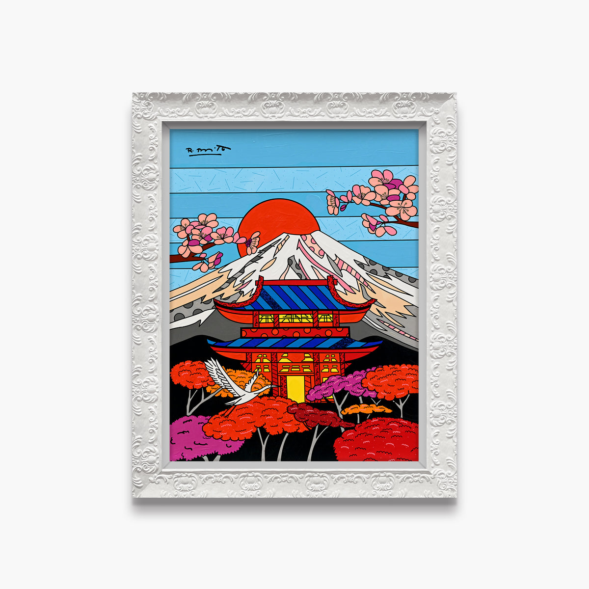 Temple of The Rising Sun - Mixed Media Original