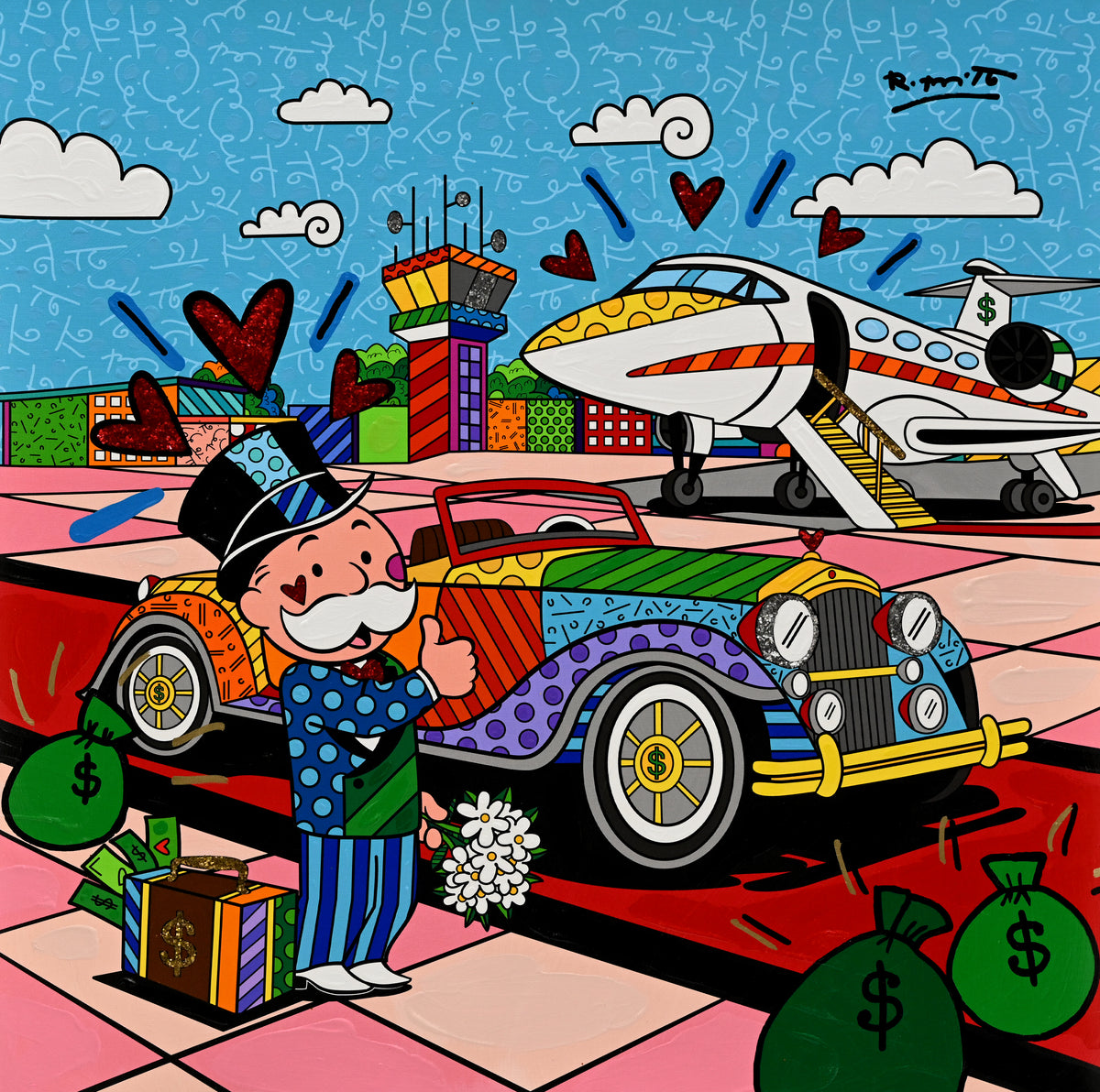 Billionaire's Club (Monopoly By Britto) - Mixed Media Original