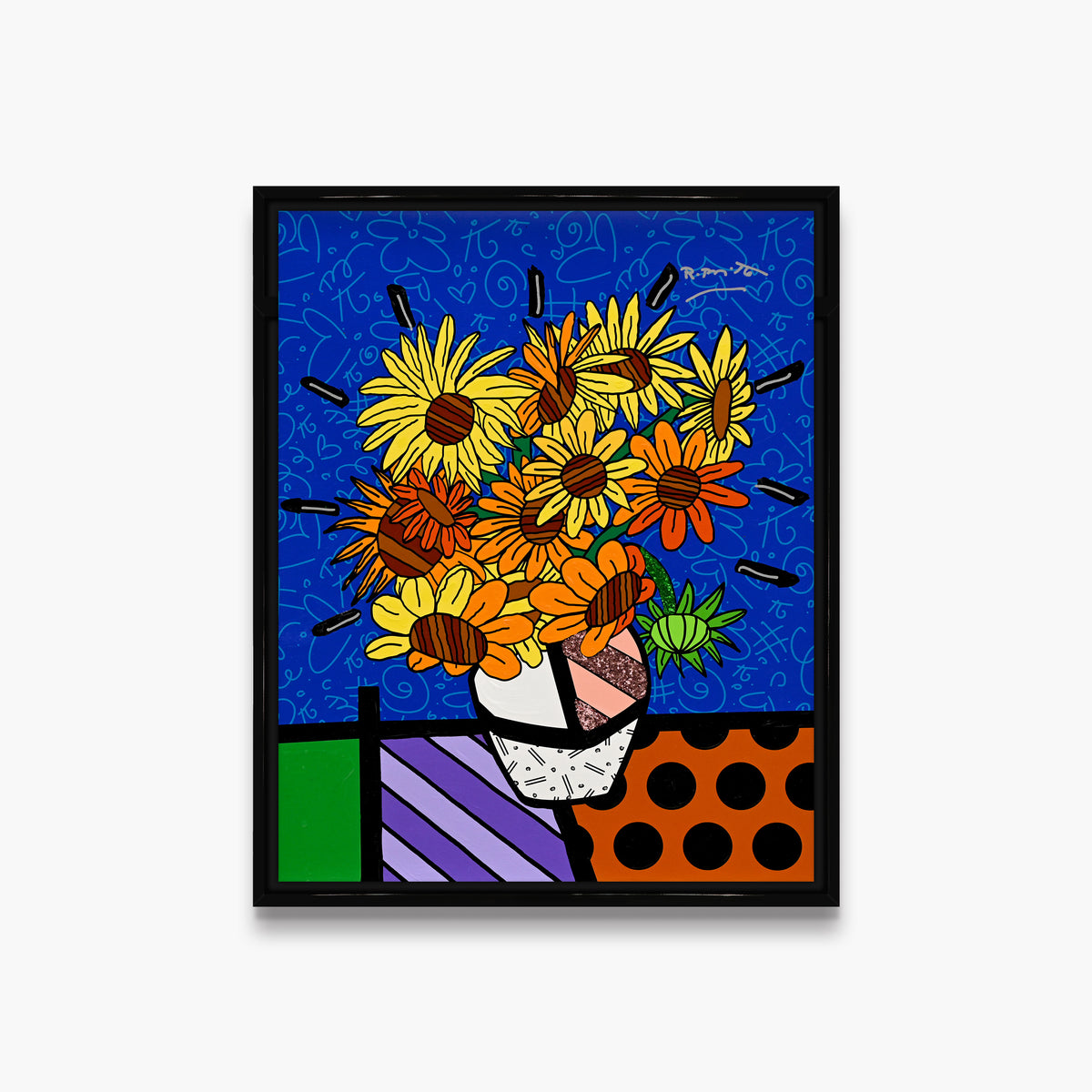 Golden Sunflowers - Mixed Media Original