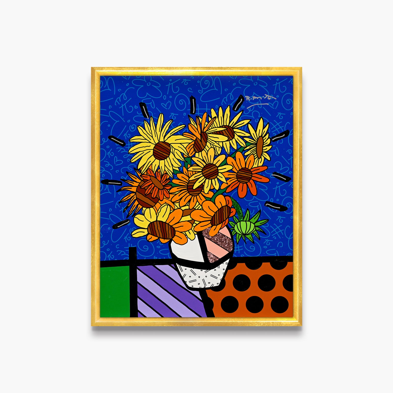 Golden Sunflowers - Mixed Media Original