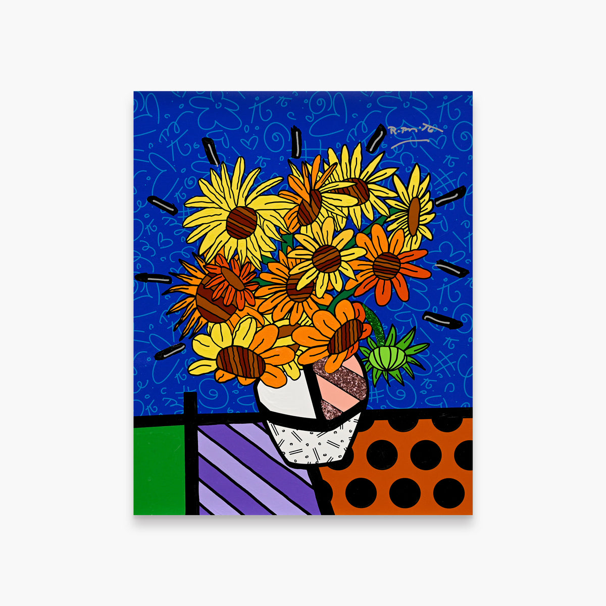 Golden Sunflowers - Mixed Media Original
