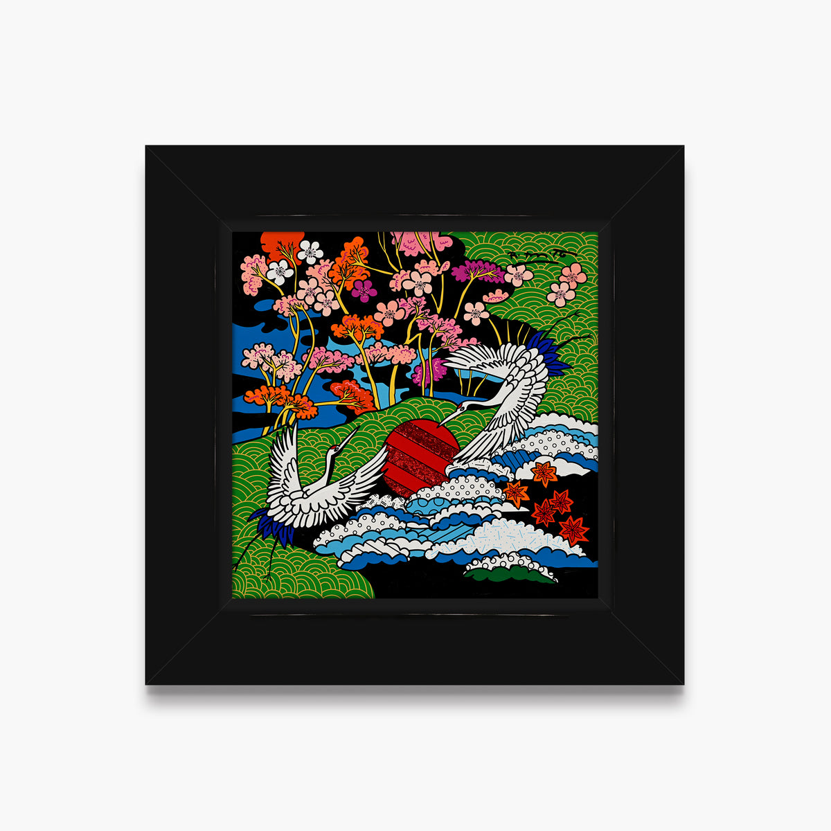 Dance of The White Cranes - Mixed Media Original