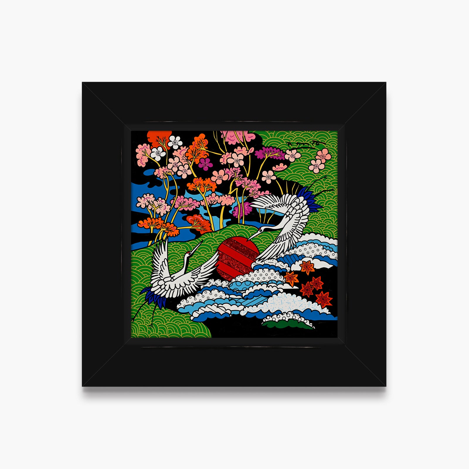 Dance of The White Cranes - Mixed Media Original